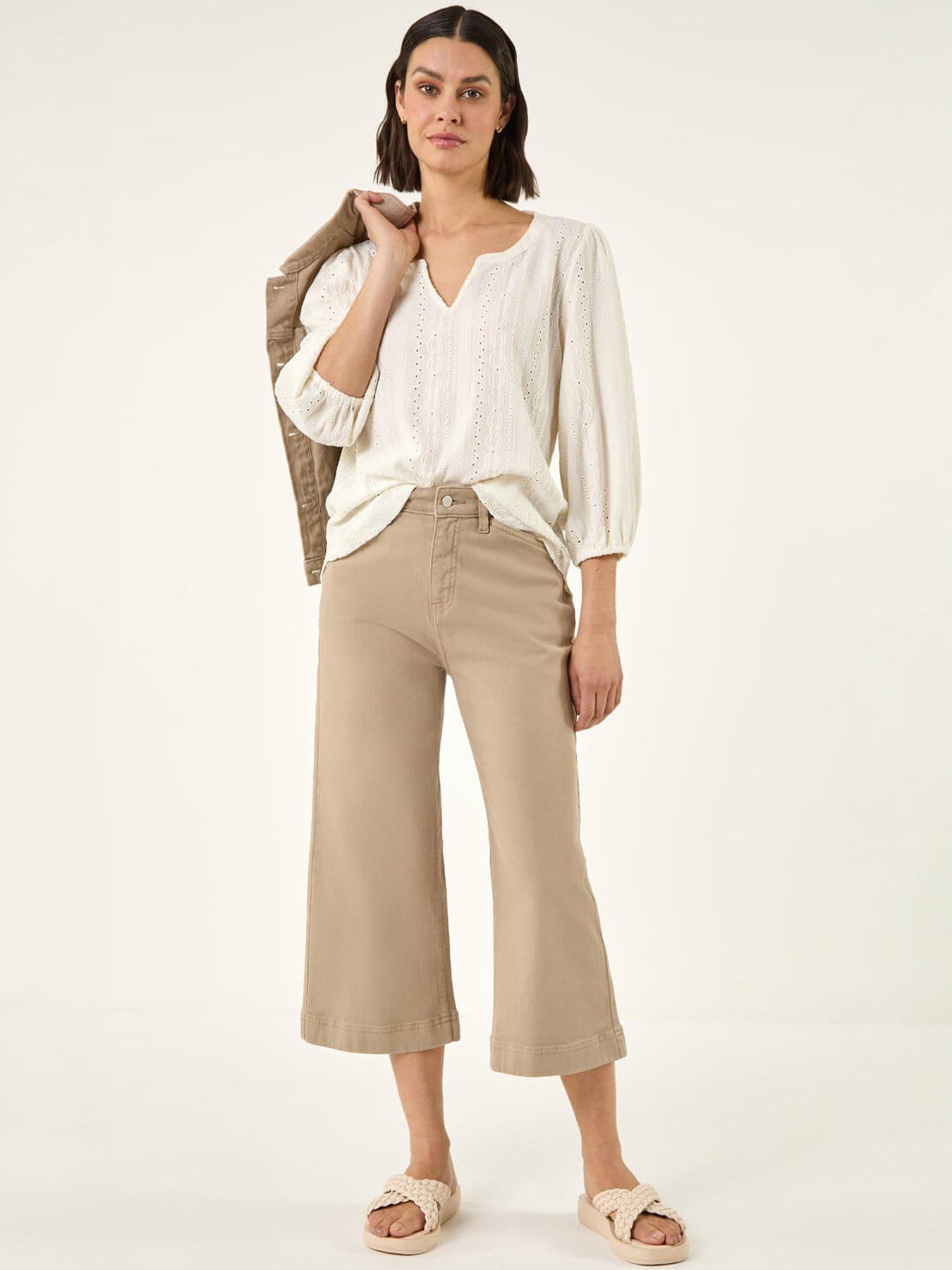 Image 5 of 5 of Roman Wide Leg Stretch Denim Culottes