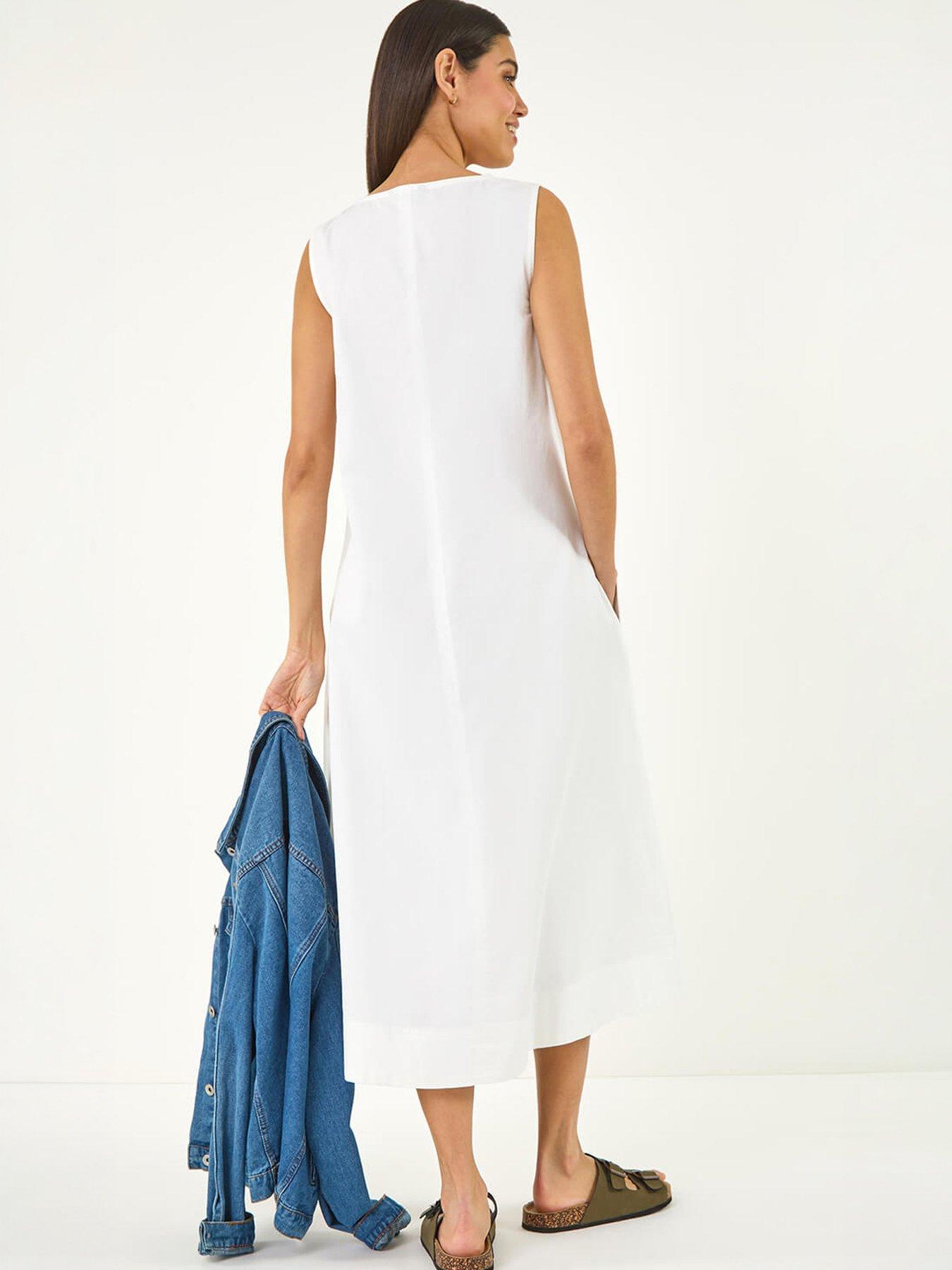 Image 4 of 5 of Roman Zip Front Sleeveless Midi Dress