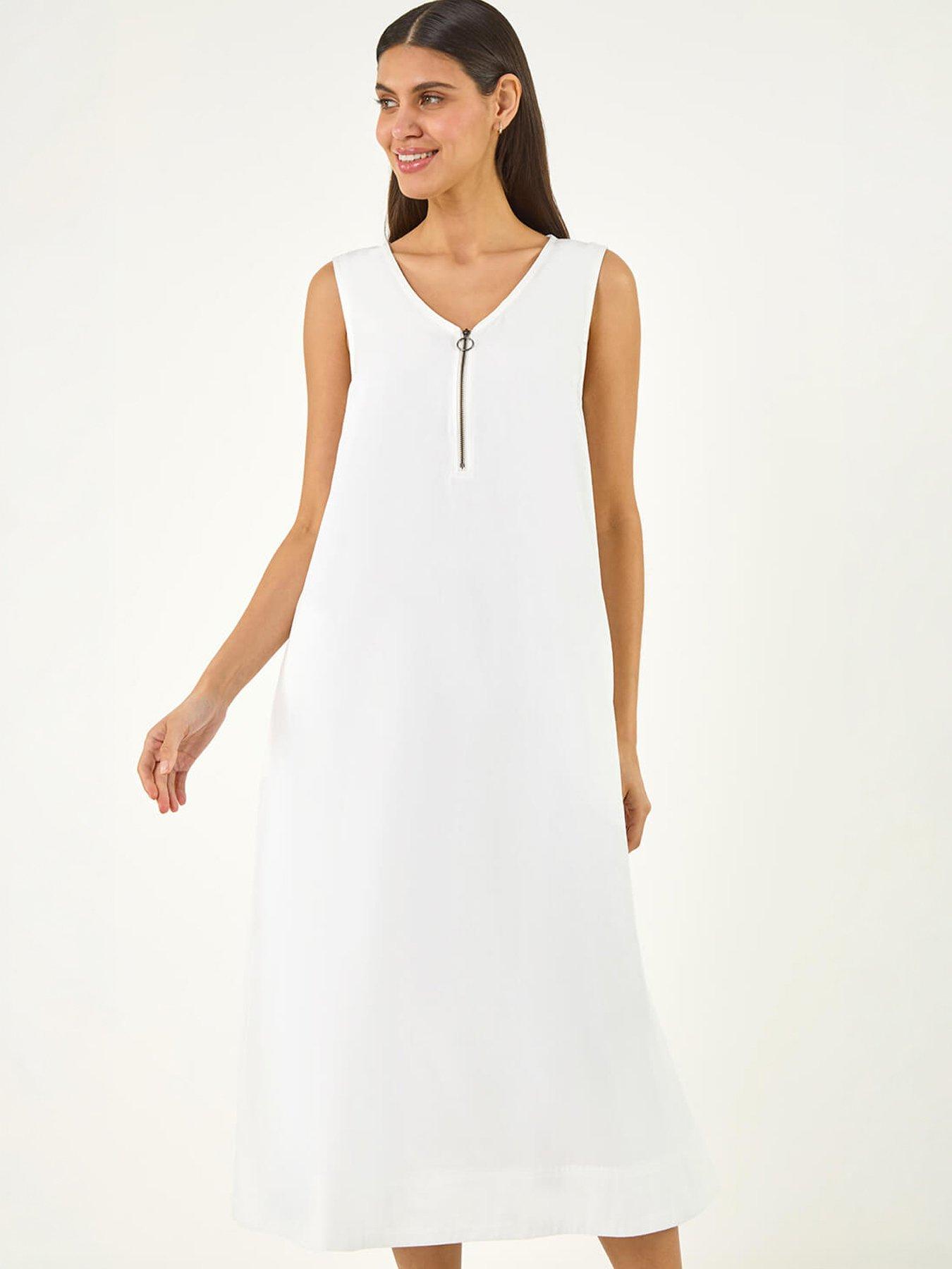 Image 5 of 5 of Roman Zip Front Sleeveless Midi Dress