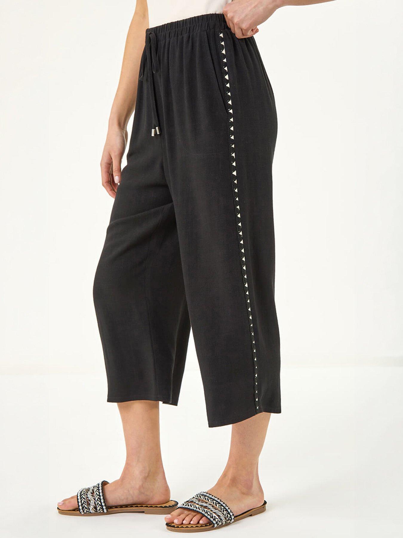 Roman Petite Cropped Side Trim Trouser