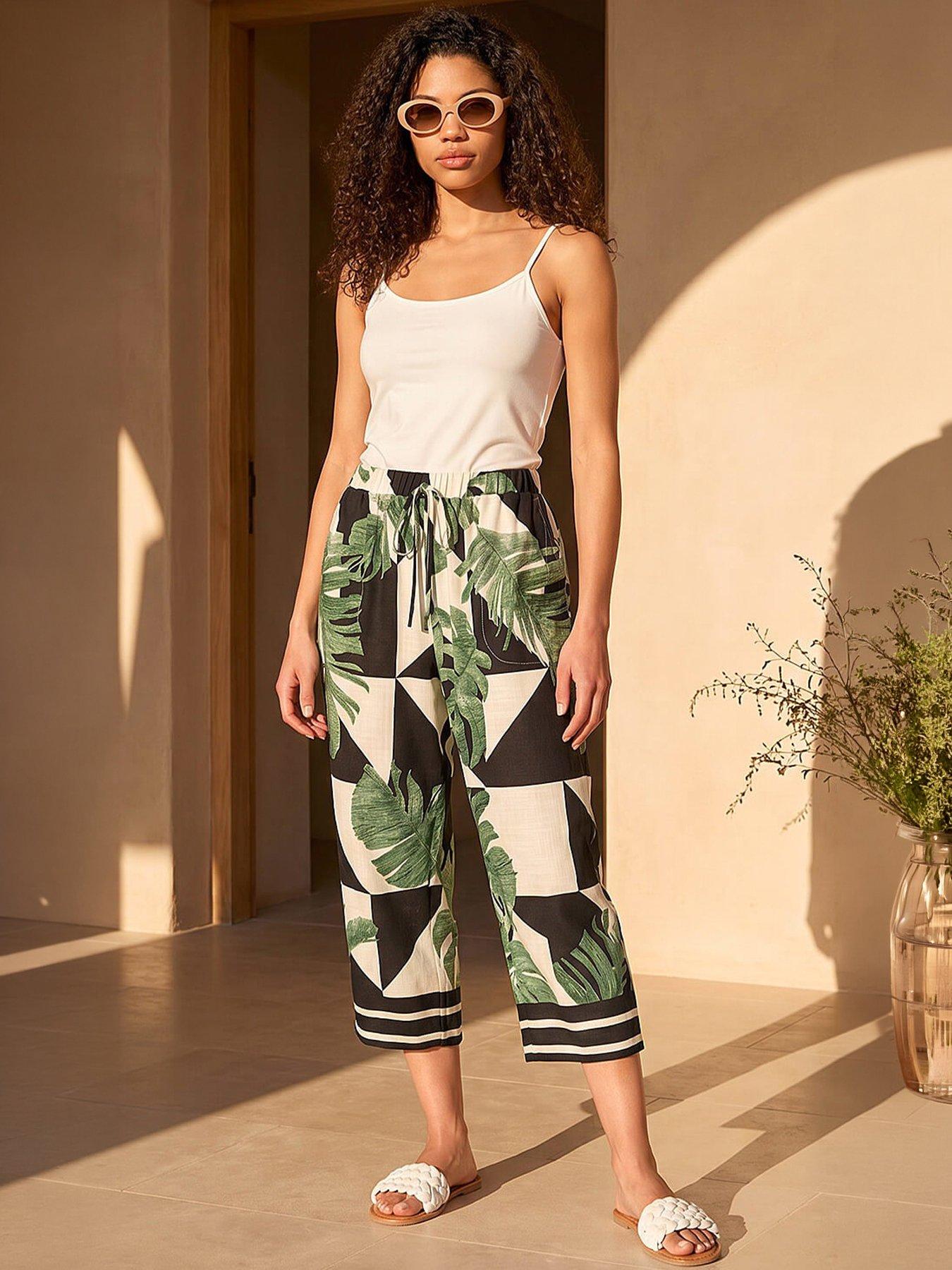 Roman Petite Leaf Print Culotte Trouser