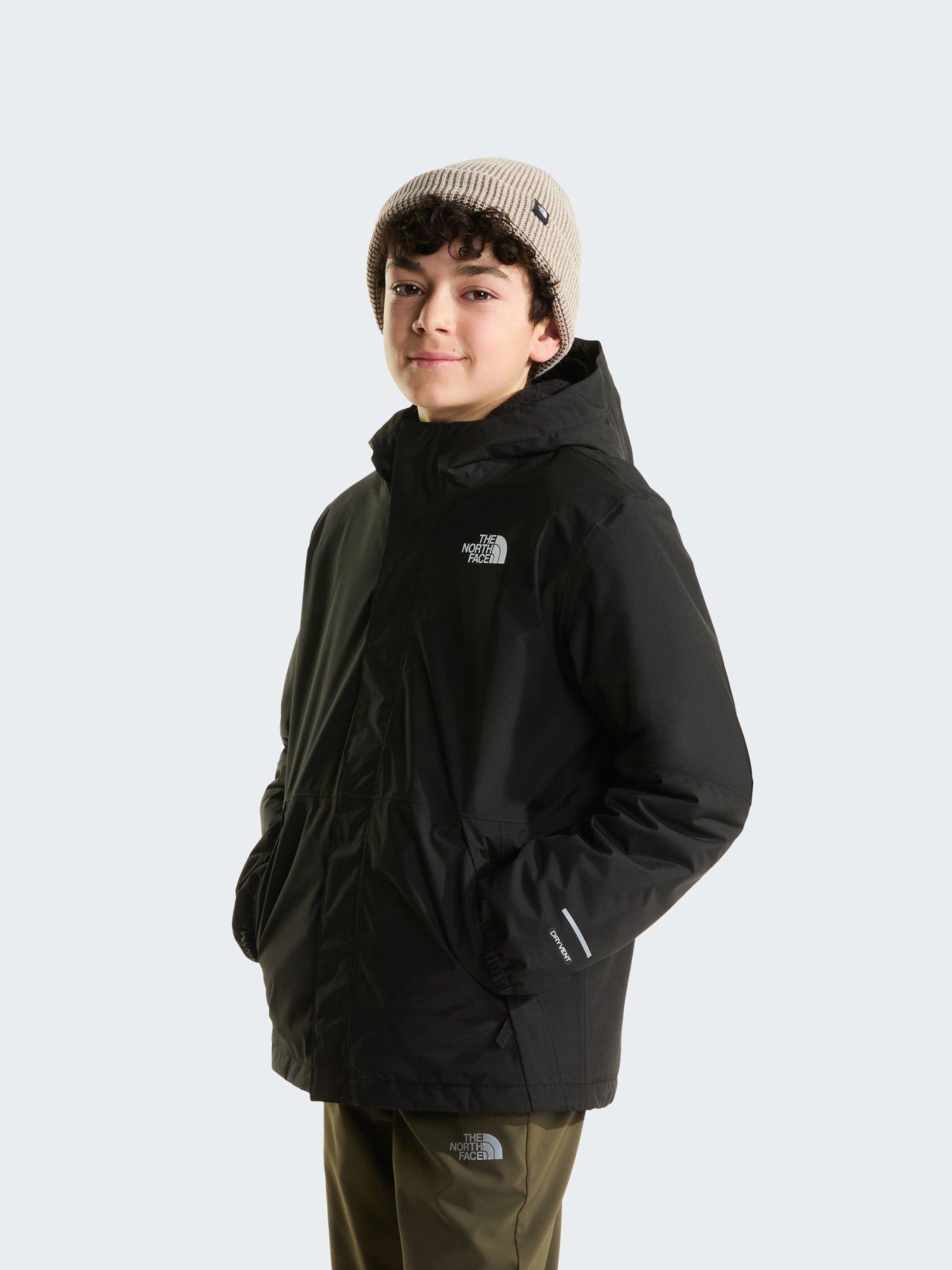 Image 1 of 6 of The North Face Boys Warm Antora Hooded Padded Rain Jacket - Black