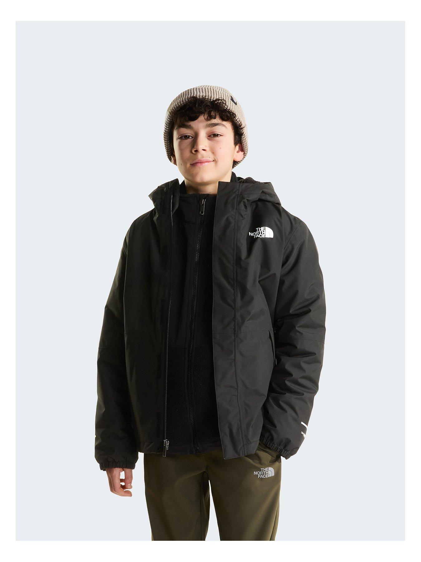 Image 2 of 6 of The North Face Boys Warm Antora Hooded Padded Rain Jacket - Black