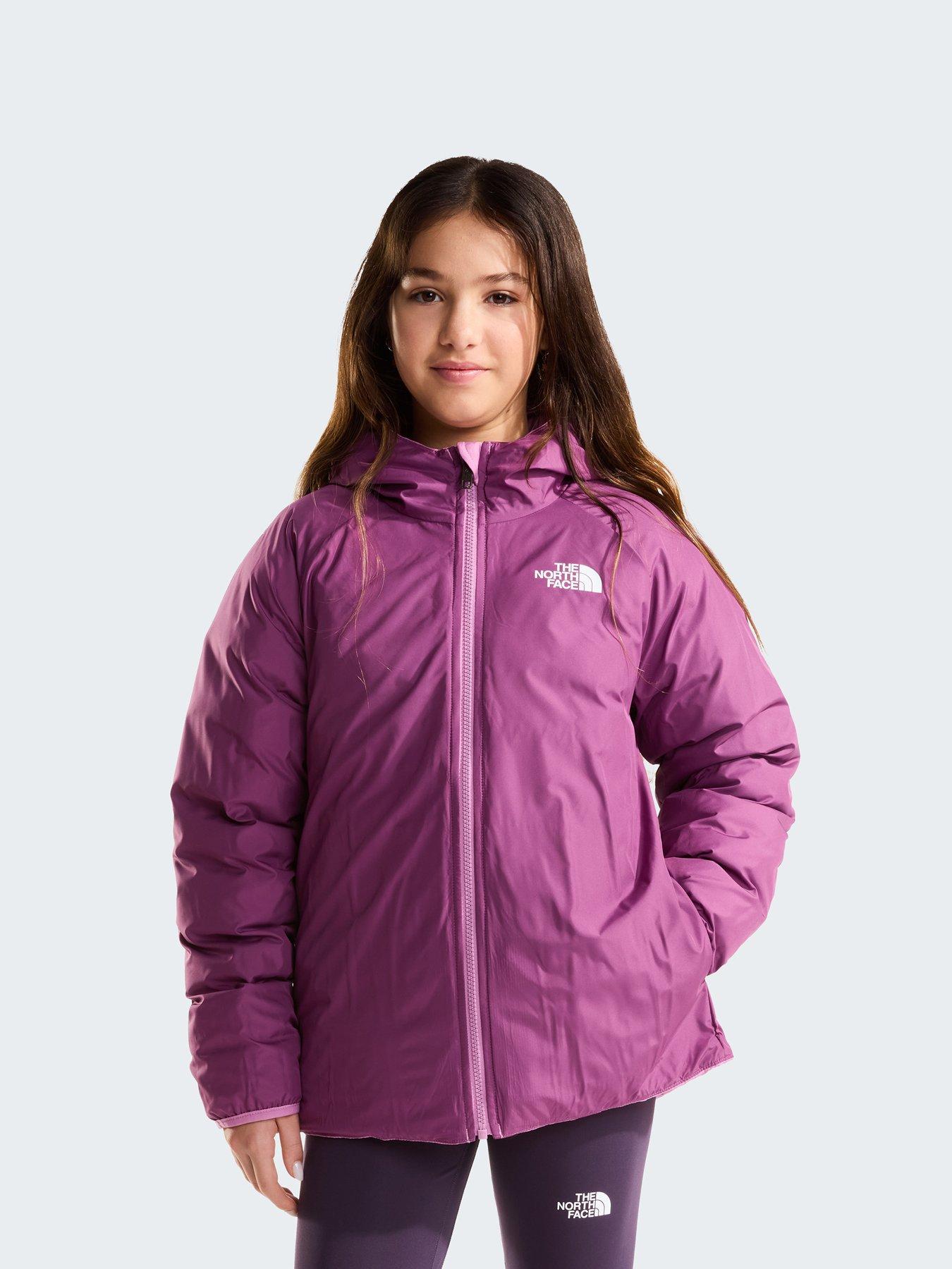 Image 4 of 7 of The North Face Girls Reversible Hooded Quilted Jacket - Pink