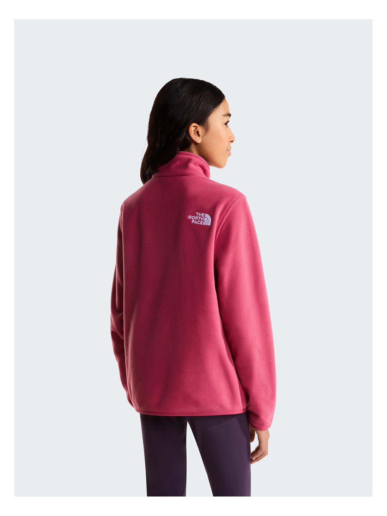 Image 2 of 4 of The North Face Girls Glacier Quarter Zip Soft Fleece Mid Layer - Pink
