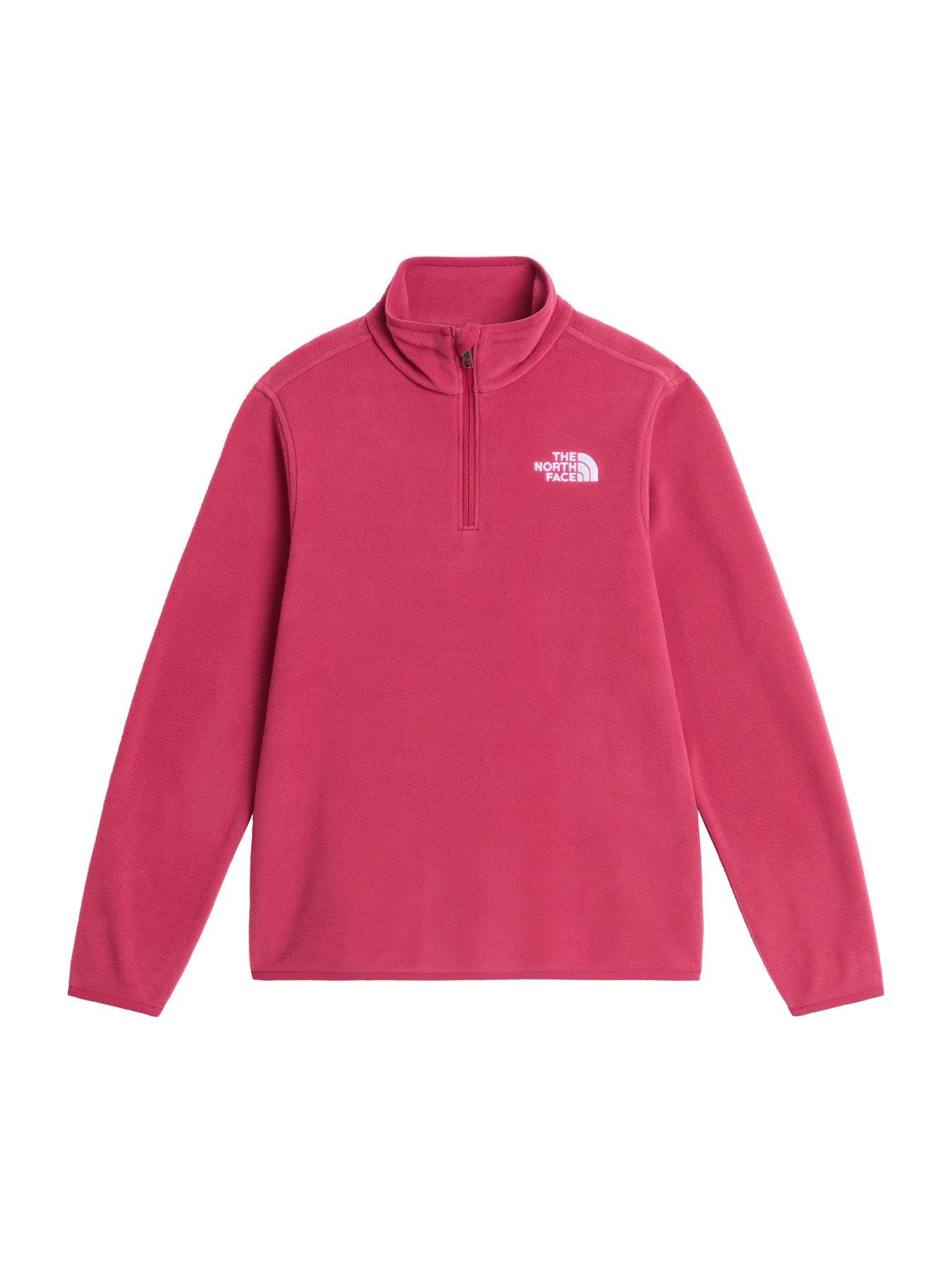 Image 3 of 4 of The North Face Girls Glacier Quarter Zip Soft Fleece Mid Layer - Pink