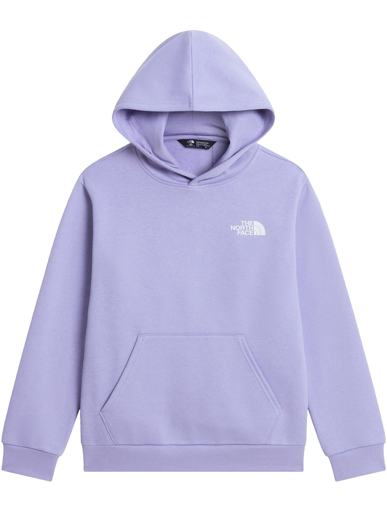 Image 4 of 5 of The North Face Girls Box Logo Overhead Hoodie - Purple