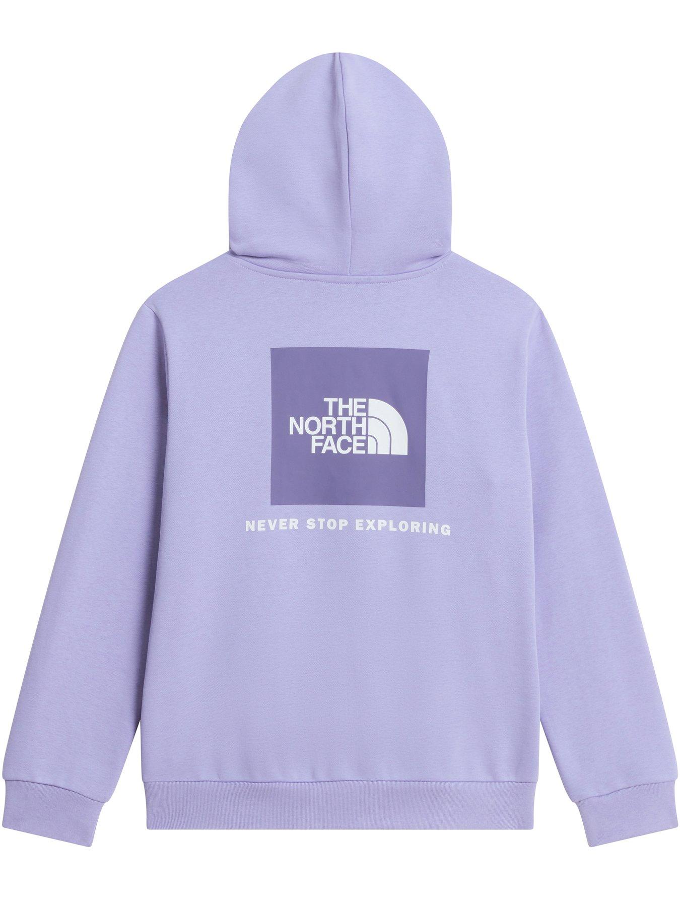 Image 5 of 5 of The North Face Girls Box Logo Overhead Hoodie - Purple