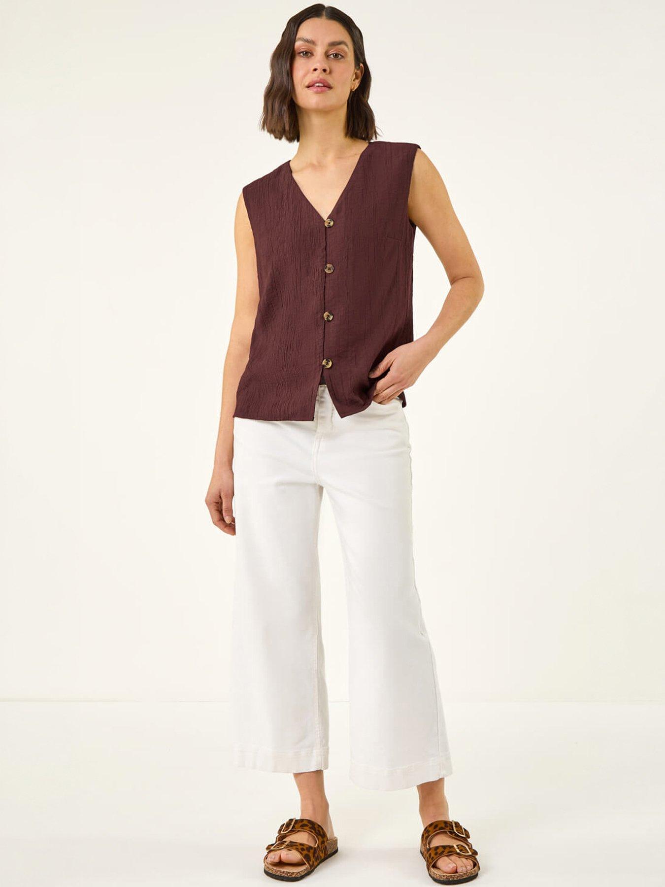 Image 3 of 5 of Roman Crinkle Button Front Blouse