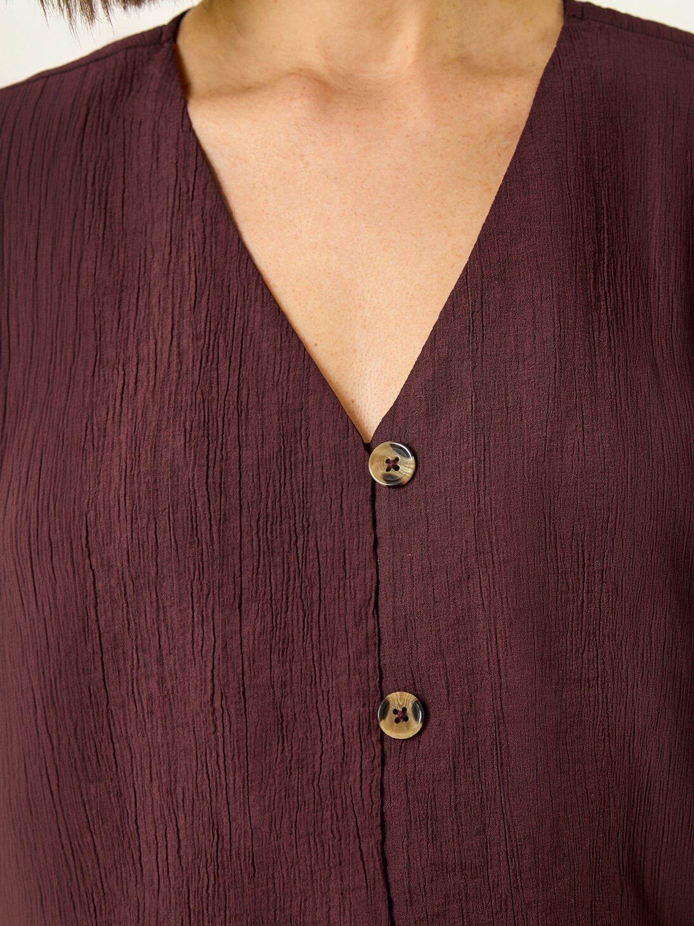Image 5 of 5 of Roman Crinkle Button Front Blouse