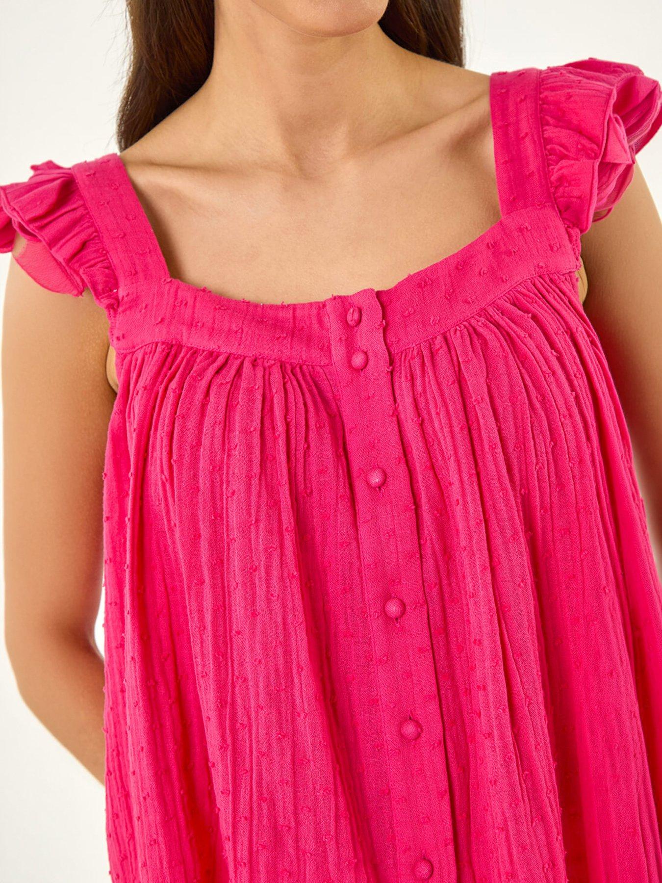 Image 2 of 5 of Roman Textured Frill Sleeve Cami Top