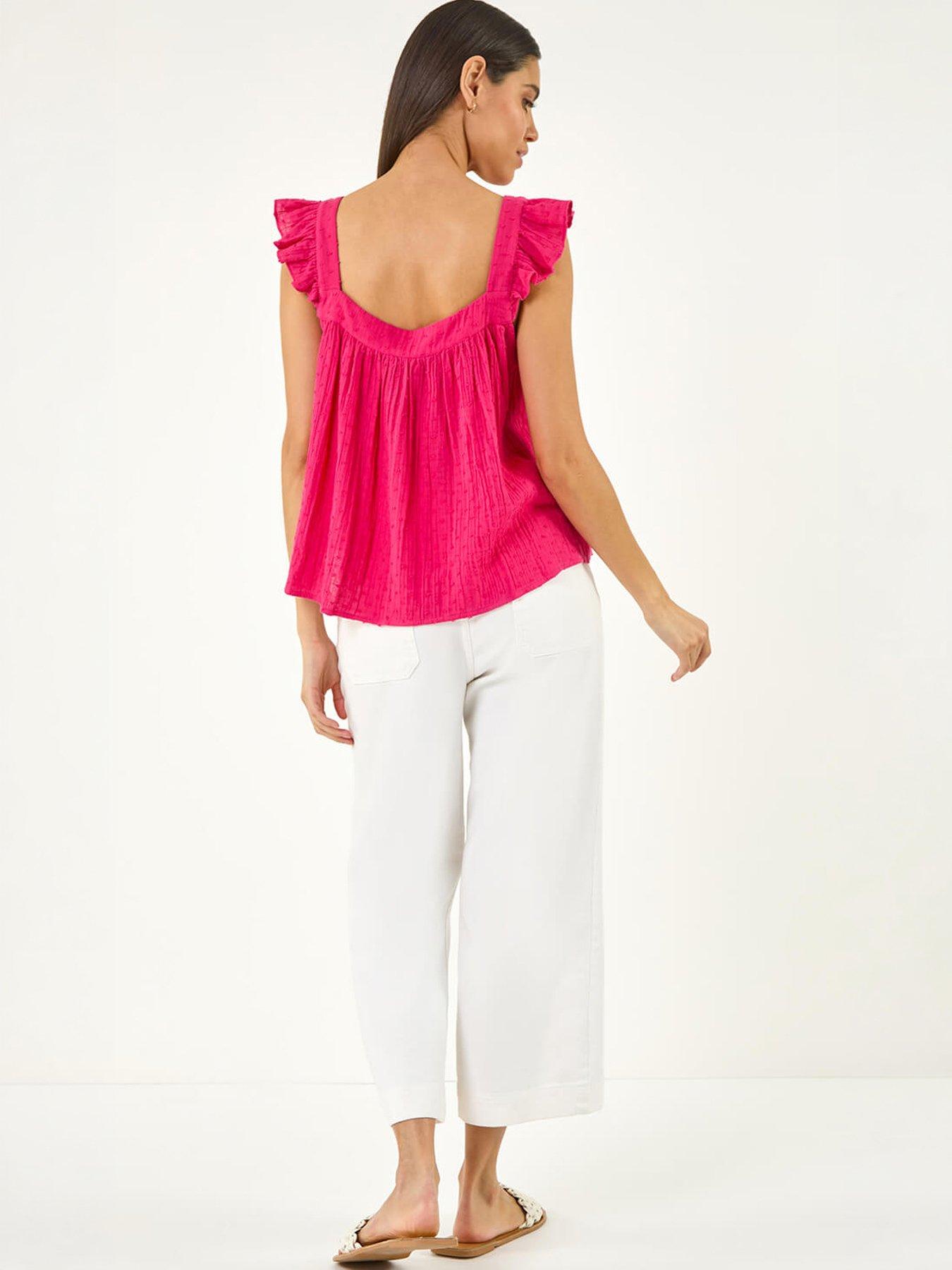 Image 4 of 5 of Roman Textured Frill Sleeve Cami Top