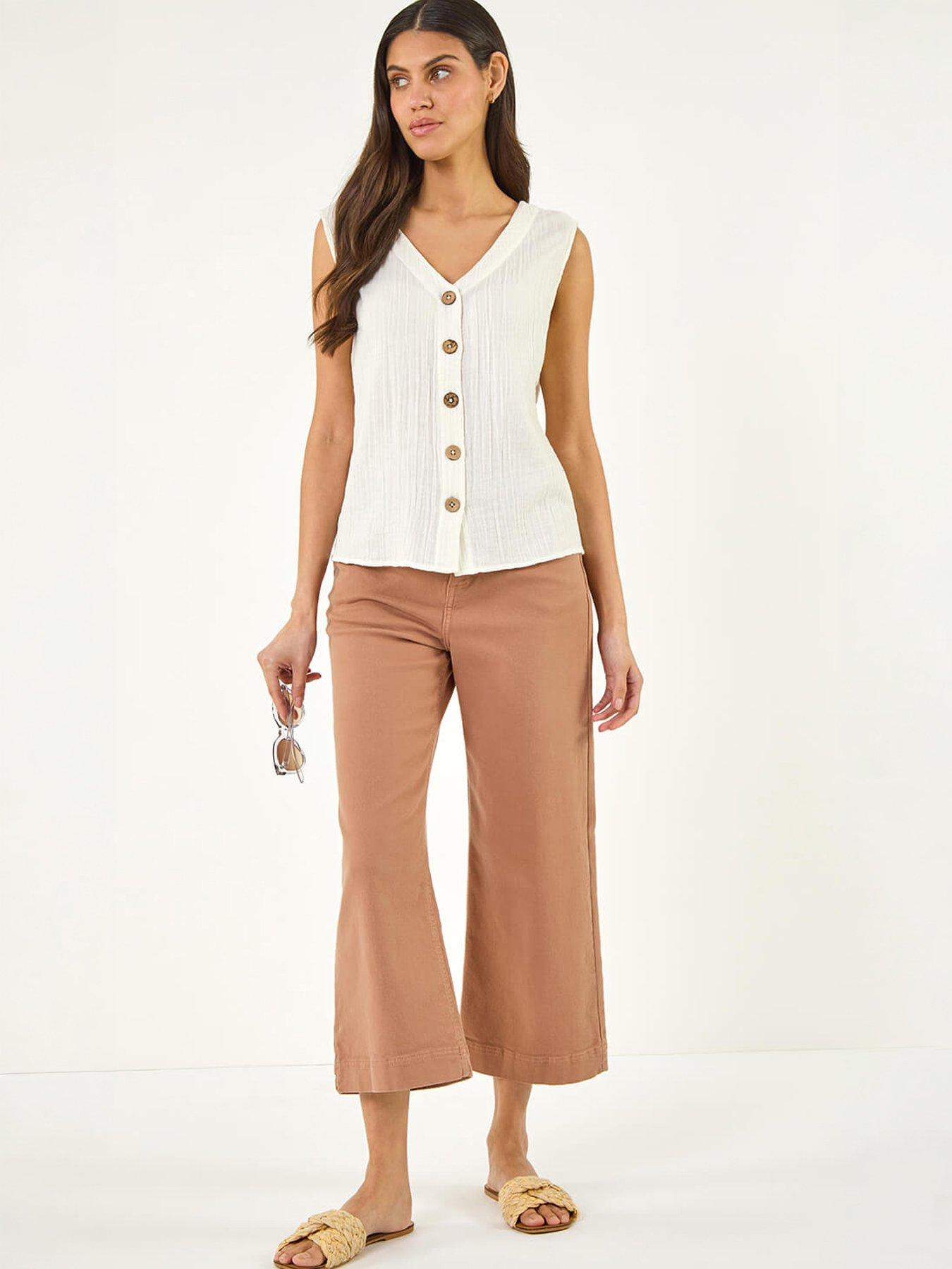 Roman V-Neck Button Detail Vest
