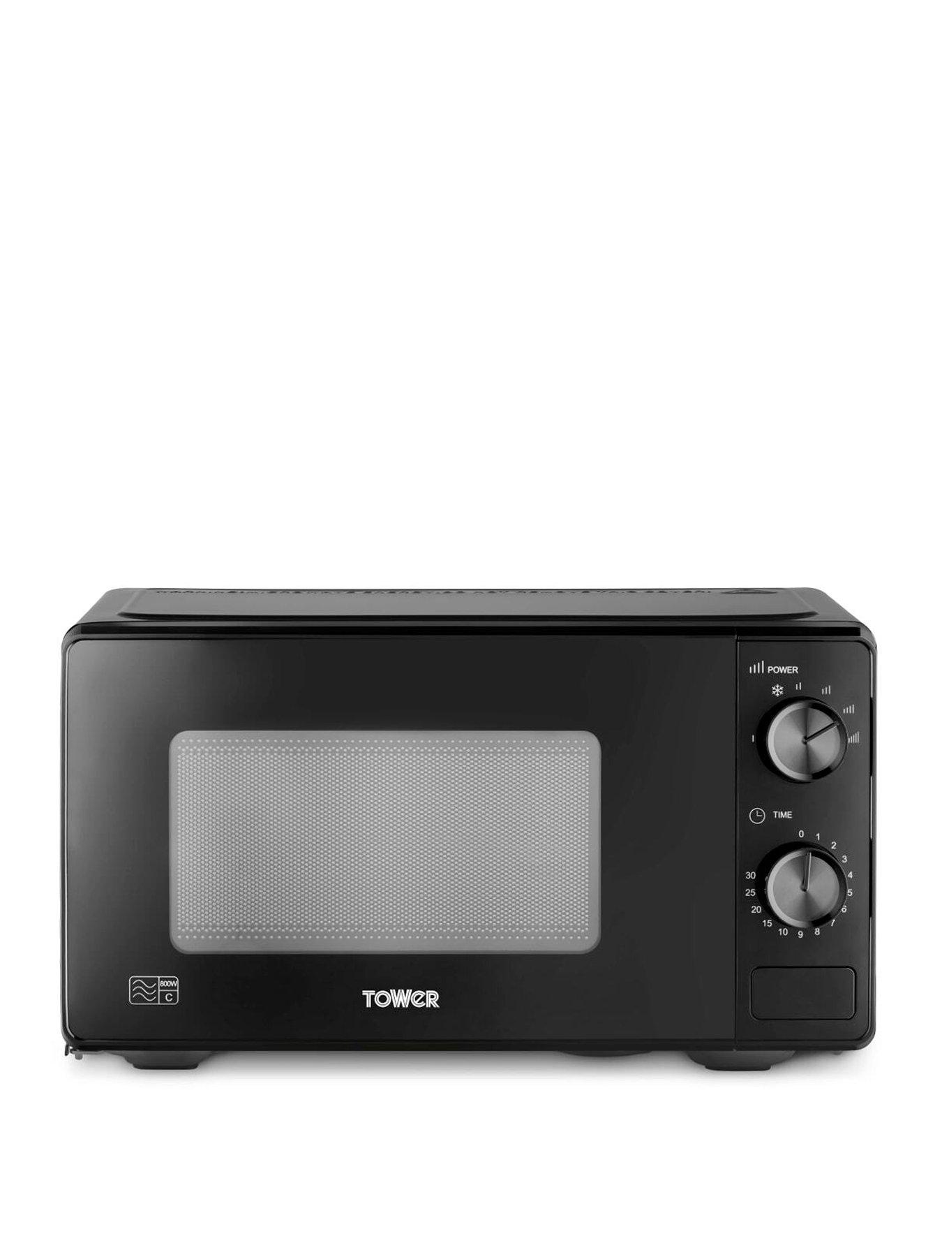 Tower Manual 20 Litre 800W Microwave, 5 Power Levels, Black