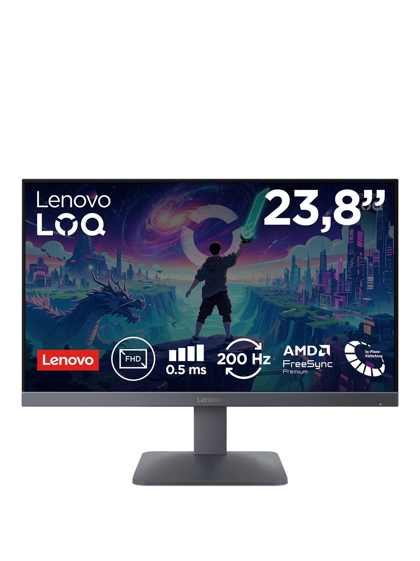 Lenovo LOQ 24-10 23.8" FHD IPS Gaming Monitor 200Hz, HDR10, AMD FreeSync Premium, PC & Console Compatible