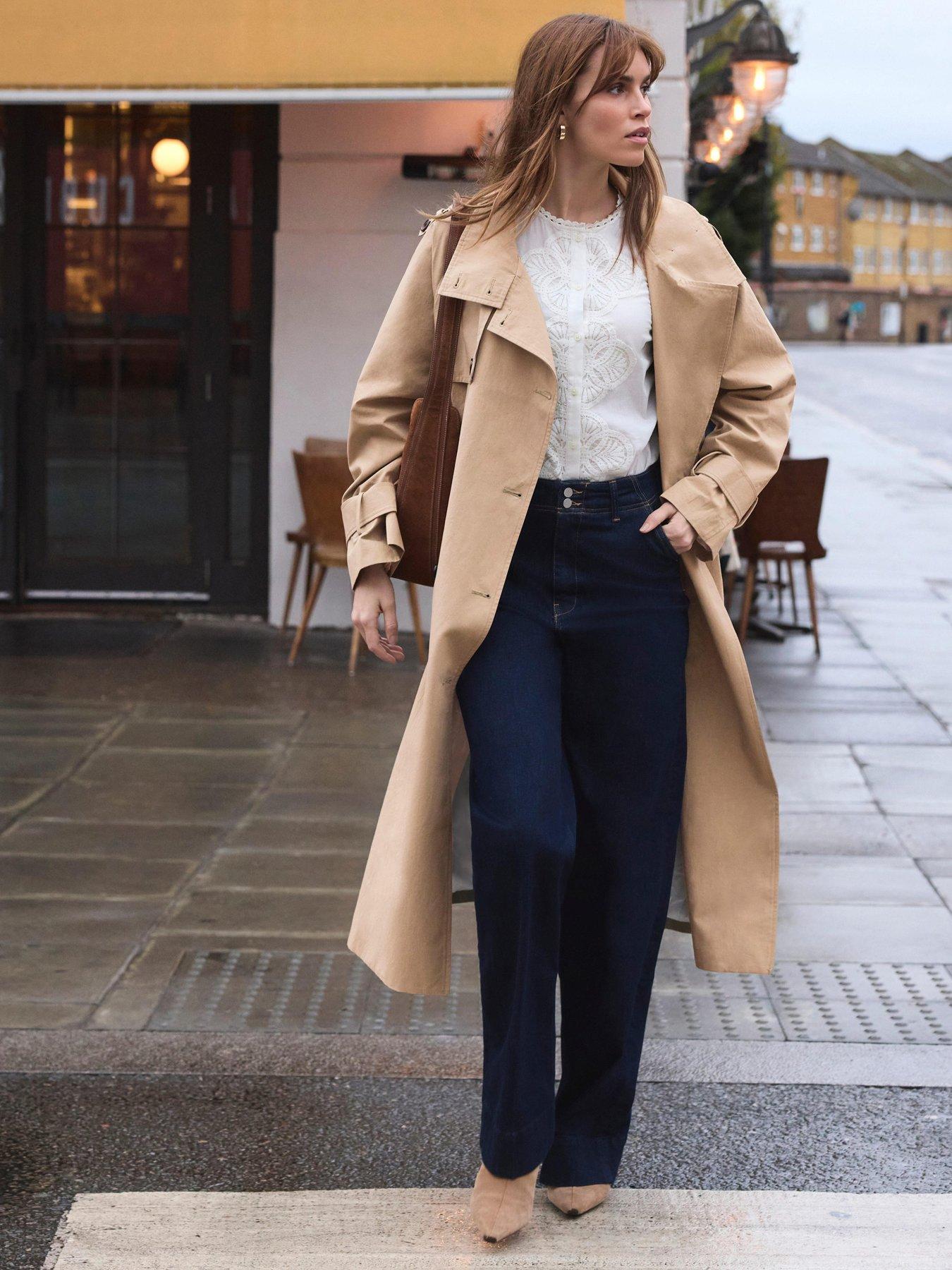 Mint Velvet Funnel Trench Coat - Neutral