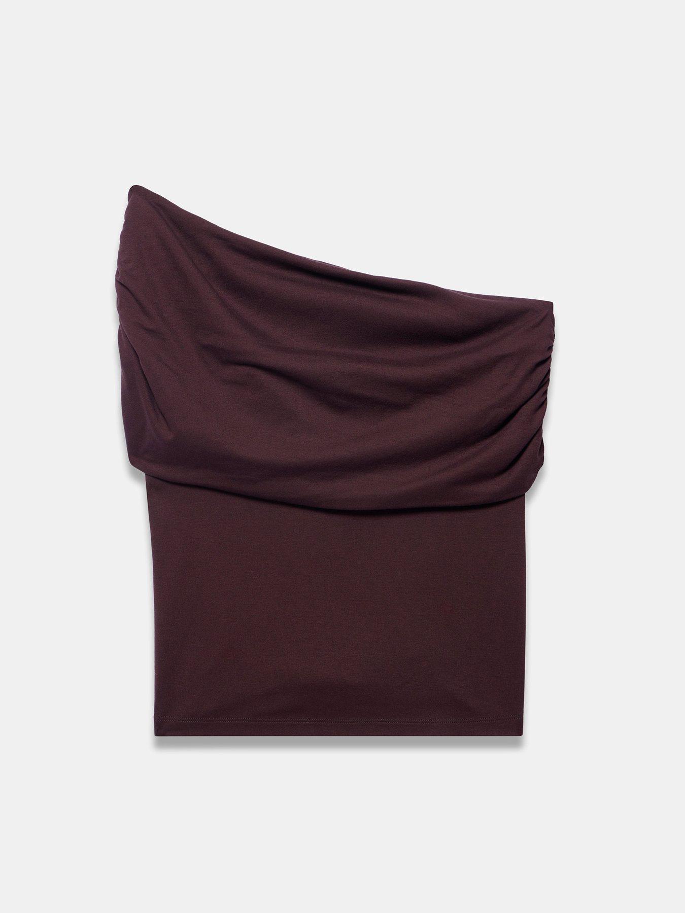 Image 6 of 6 of Mint Velvet One Shoulder Top - Brown