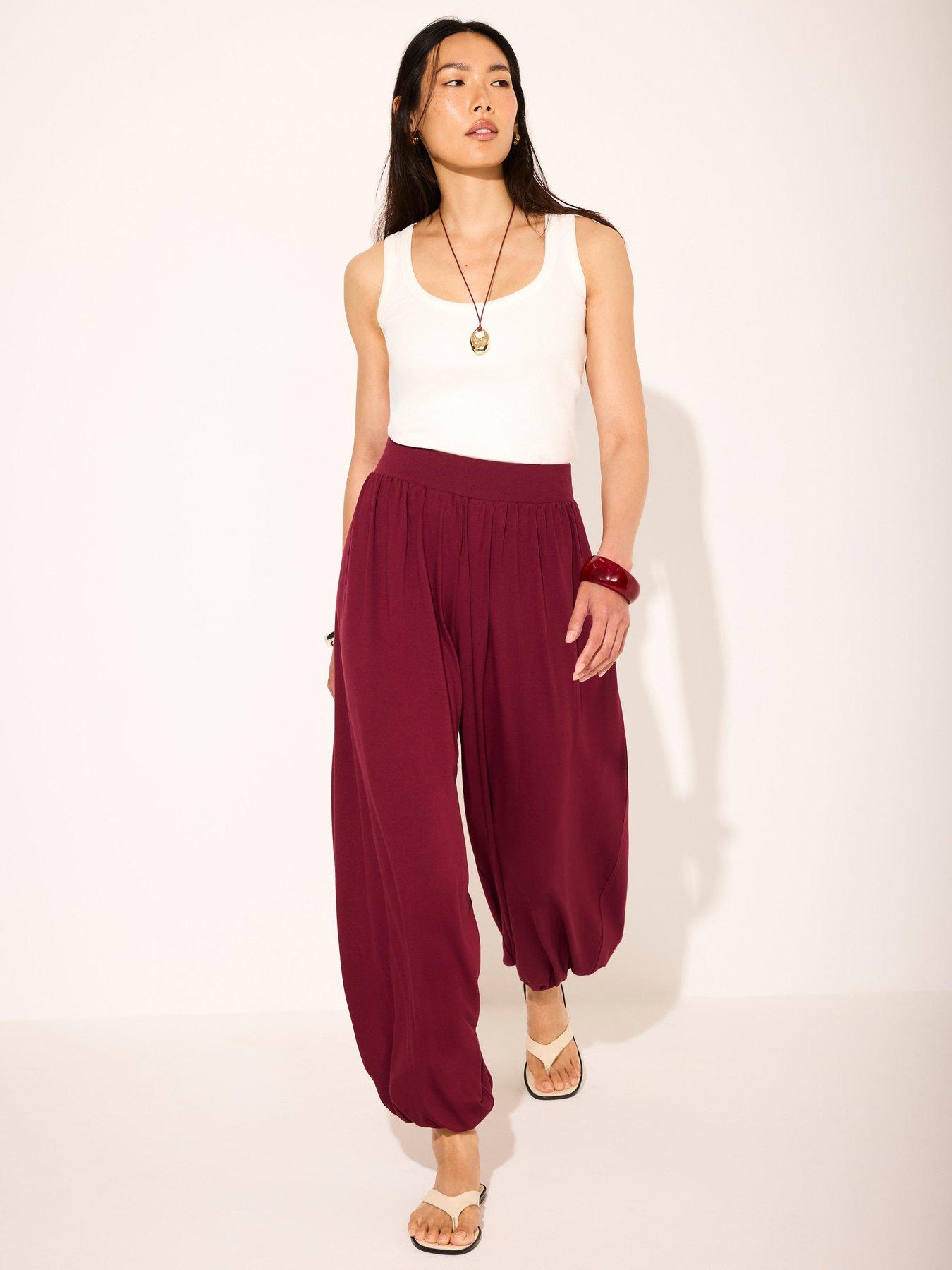 Mint Velvet Jersey Balloon Trousers - Red