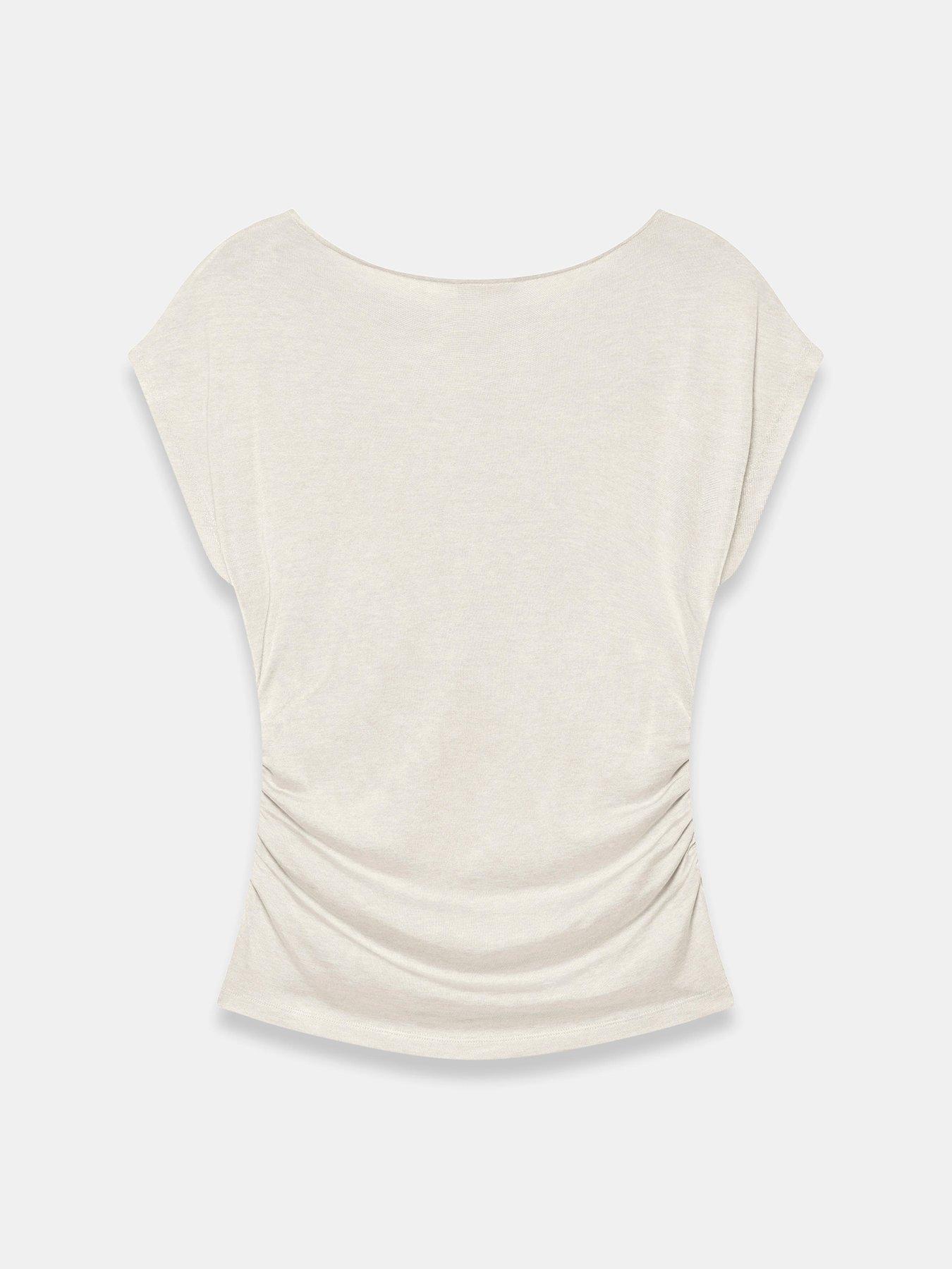 Image 6 of 6 of Mint Velvet Double Layer Drape Top - Neutral