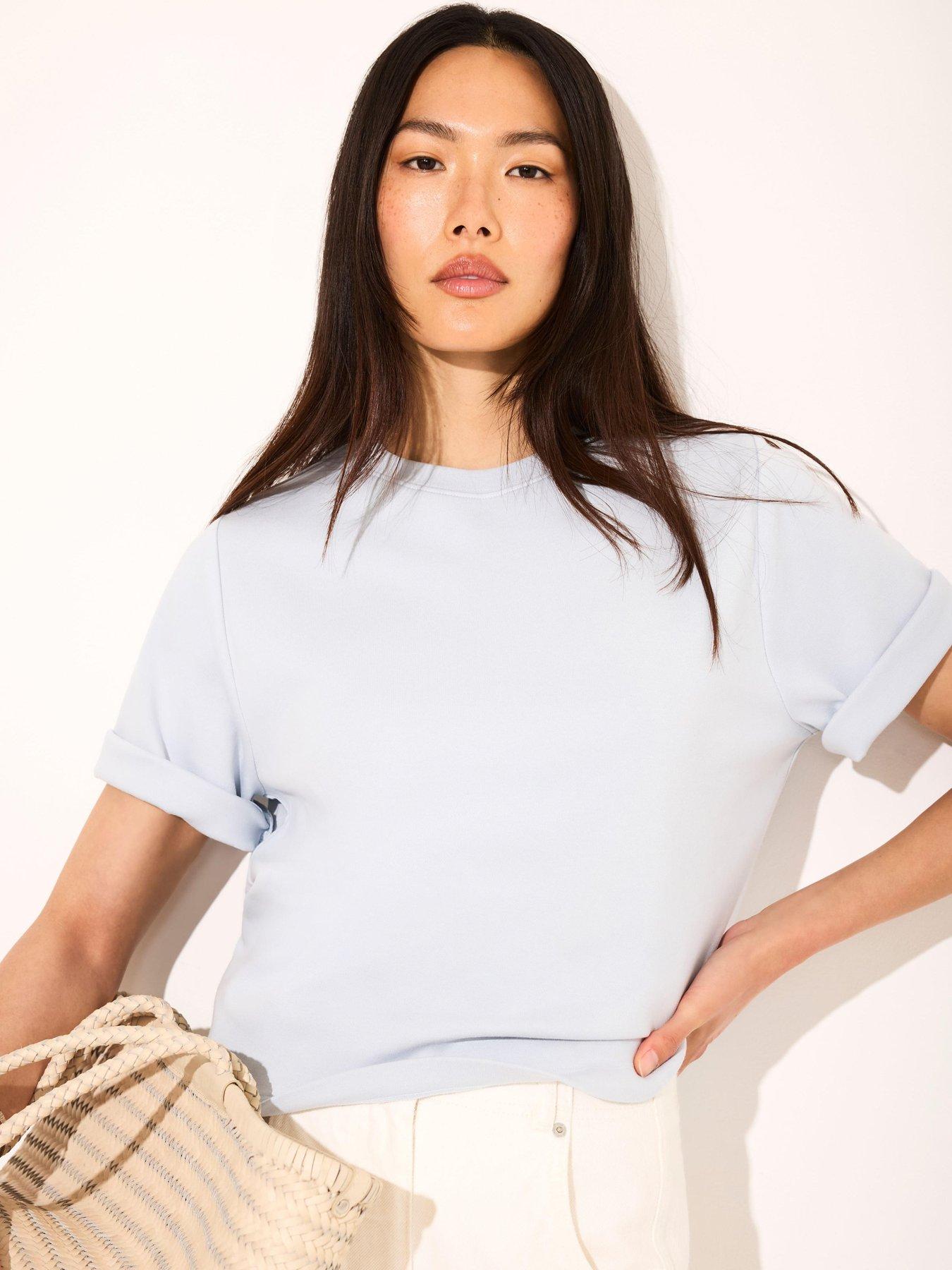 Mint Velvet Ultimate Cotton T-Shirt - Blue