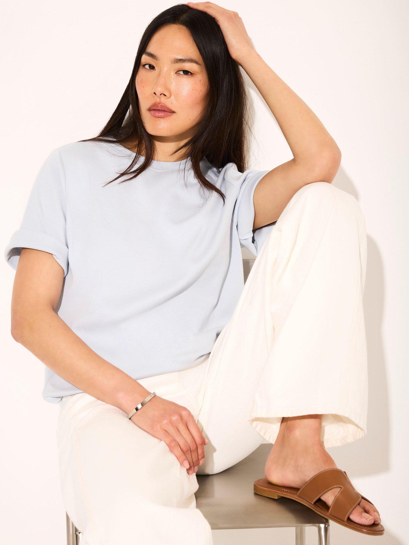 Image 2 of 6 of Mint Velvet Ultimate Cotton T-Shirt - Blue