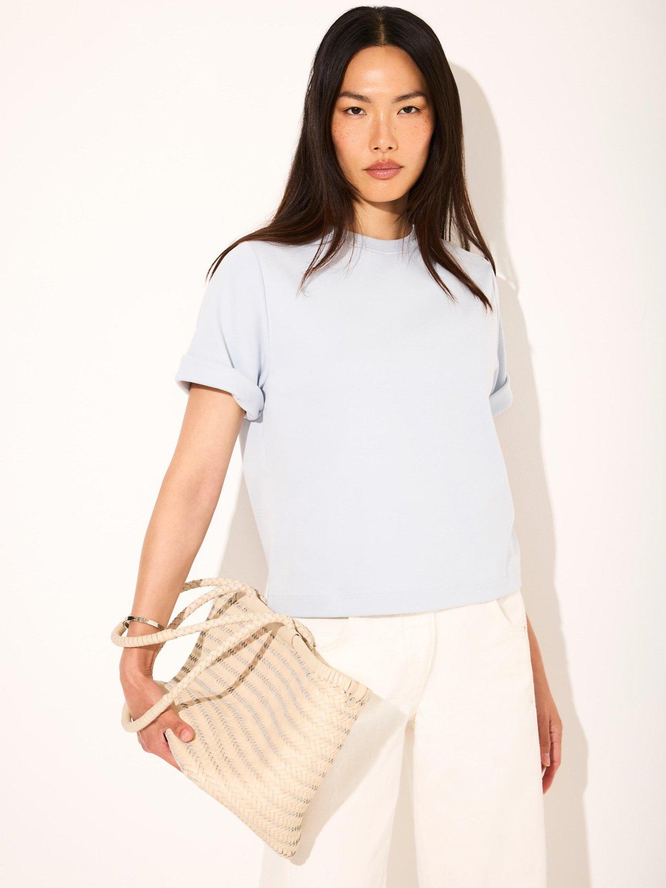 Image 3 of 6 of Mint Velvet Ultimate Cotton T-Shirt - Blue