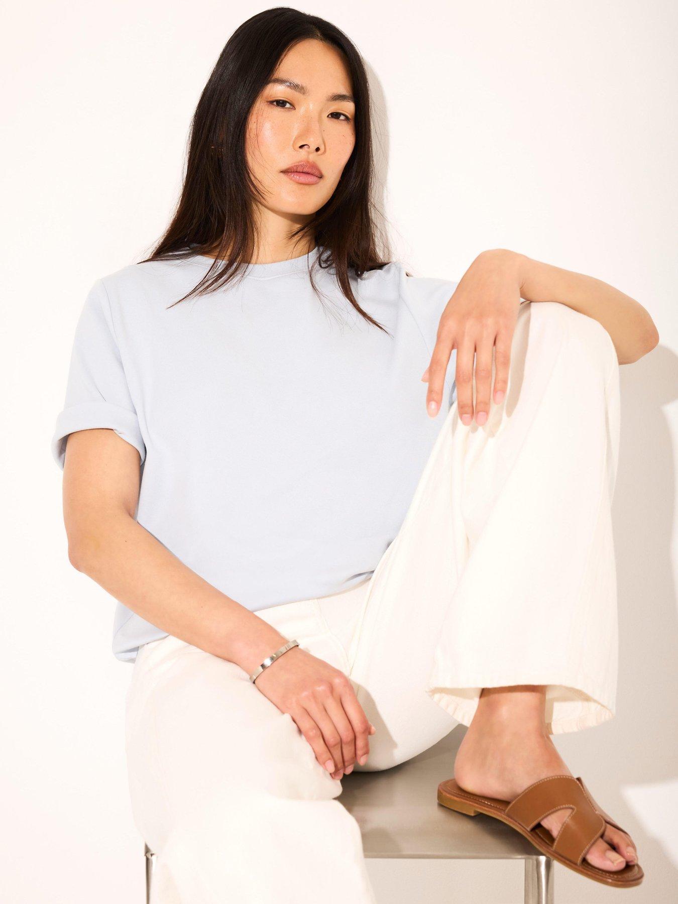 Image 4 of 6 of Mint Velvet Ultimate Cotton T-Shirt - Blue
