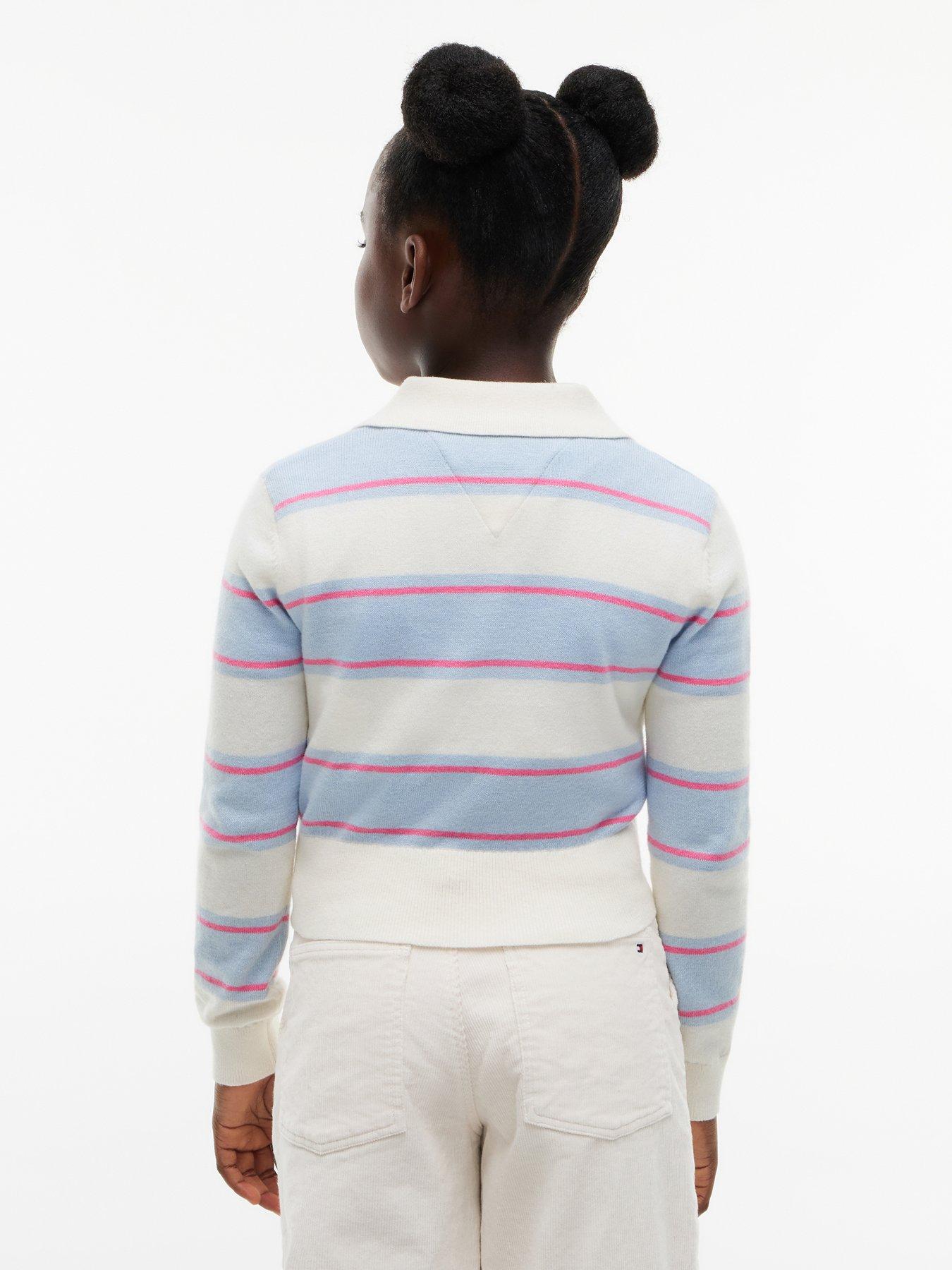 Image 2 of 5 of Tommy Hilfiger Girls Wool Blend Polo Sweater - Light Blue