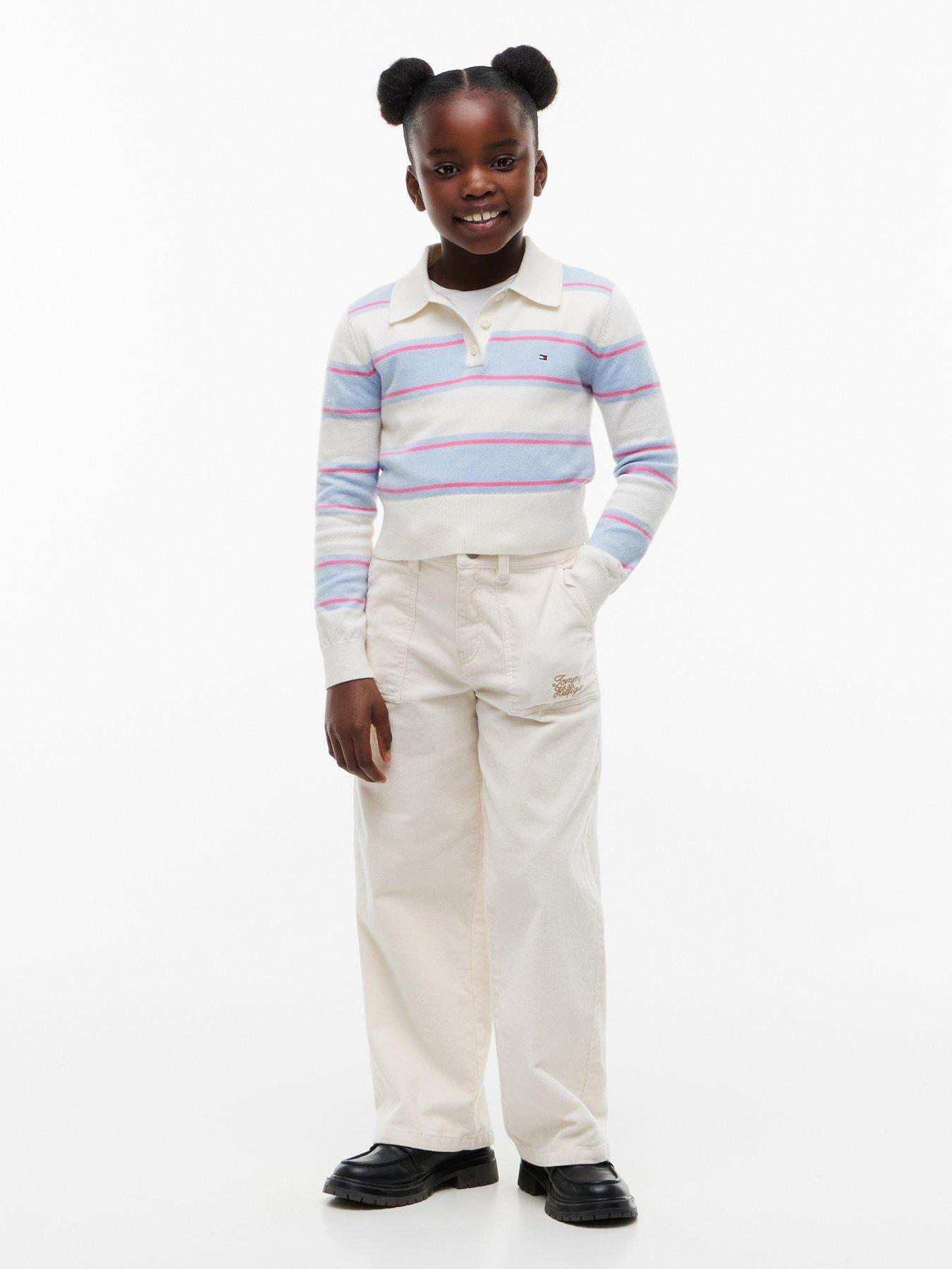 Image 3 of 5 of Tommy Hilfiger Girls Wool Blend Polo Sweater - Light Blue