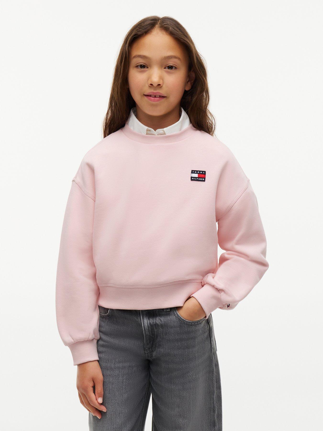 Tommy Hilfiger Girls Heritage Flag Sweatshirt - Pink