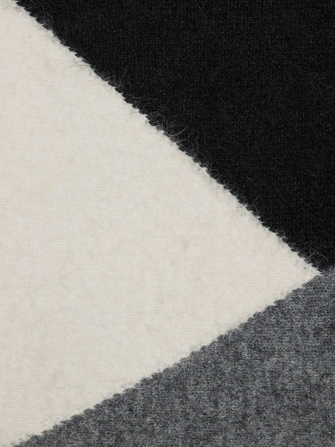 Image 6 of 6 of River Island Colour Block Batwing Long Sleeve Jumper - Black