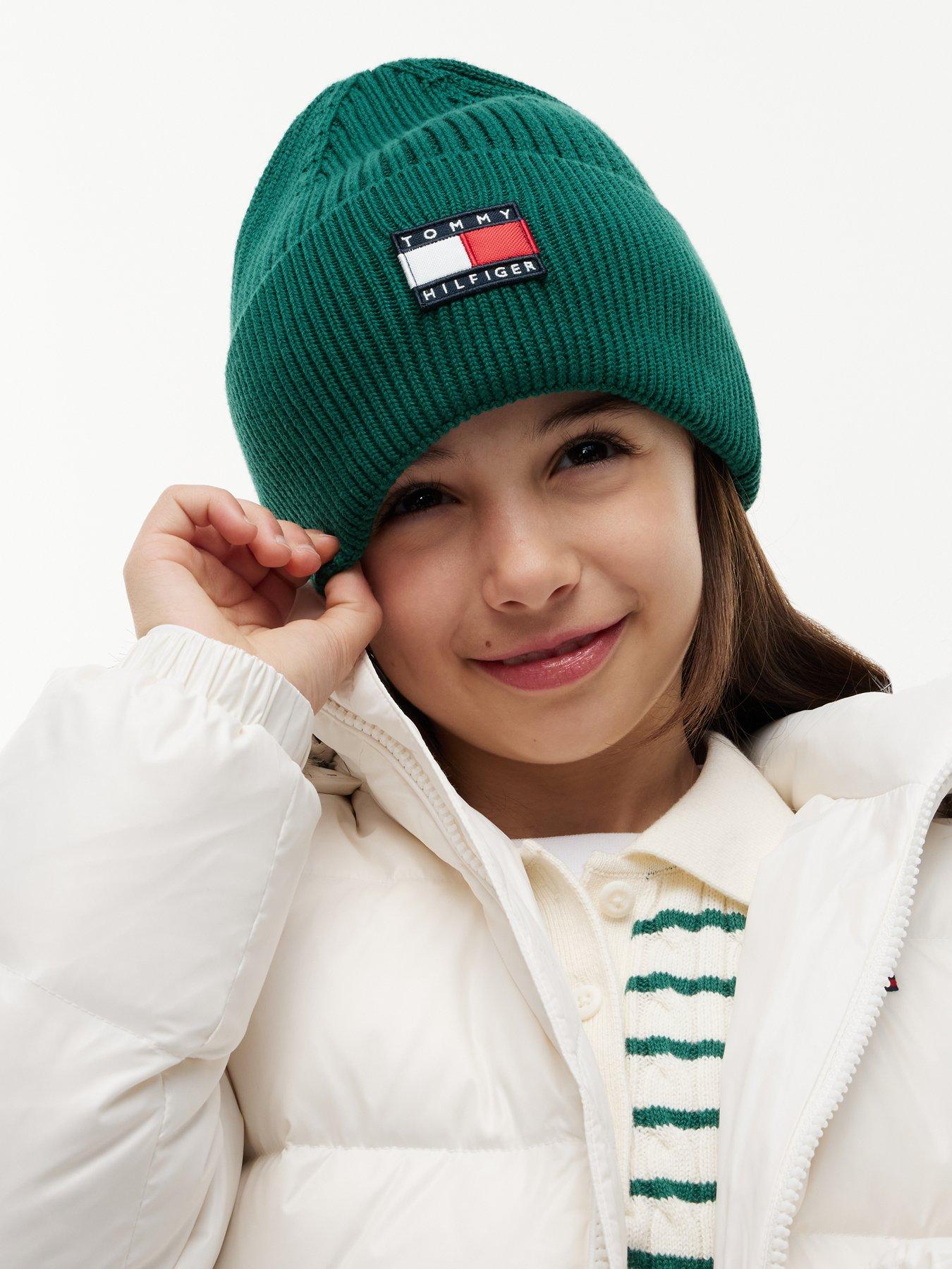 Image 2 of 5 of Tommy Hilfiger Unisex Heritage Flag Rib Knit Beanie Hat - Green