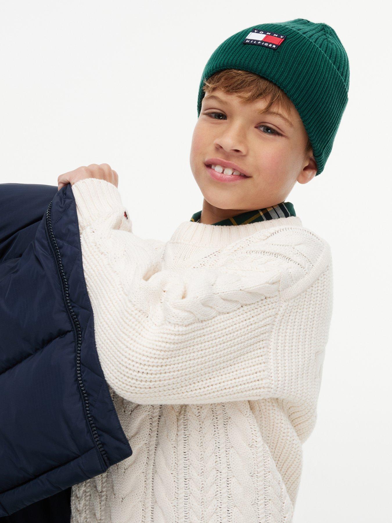 Image 5 of 5 of Tommy Hilfiger Unisex Heritage Flag Rib Knit Beanie Hat - Green