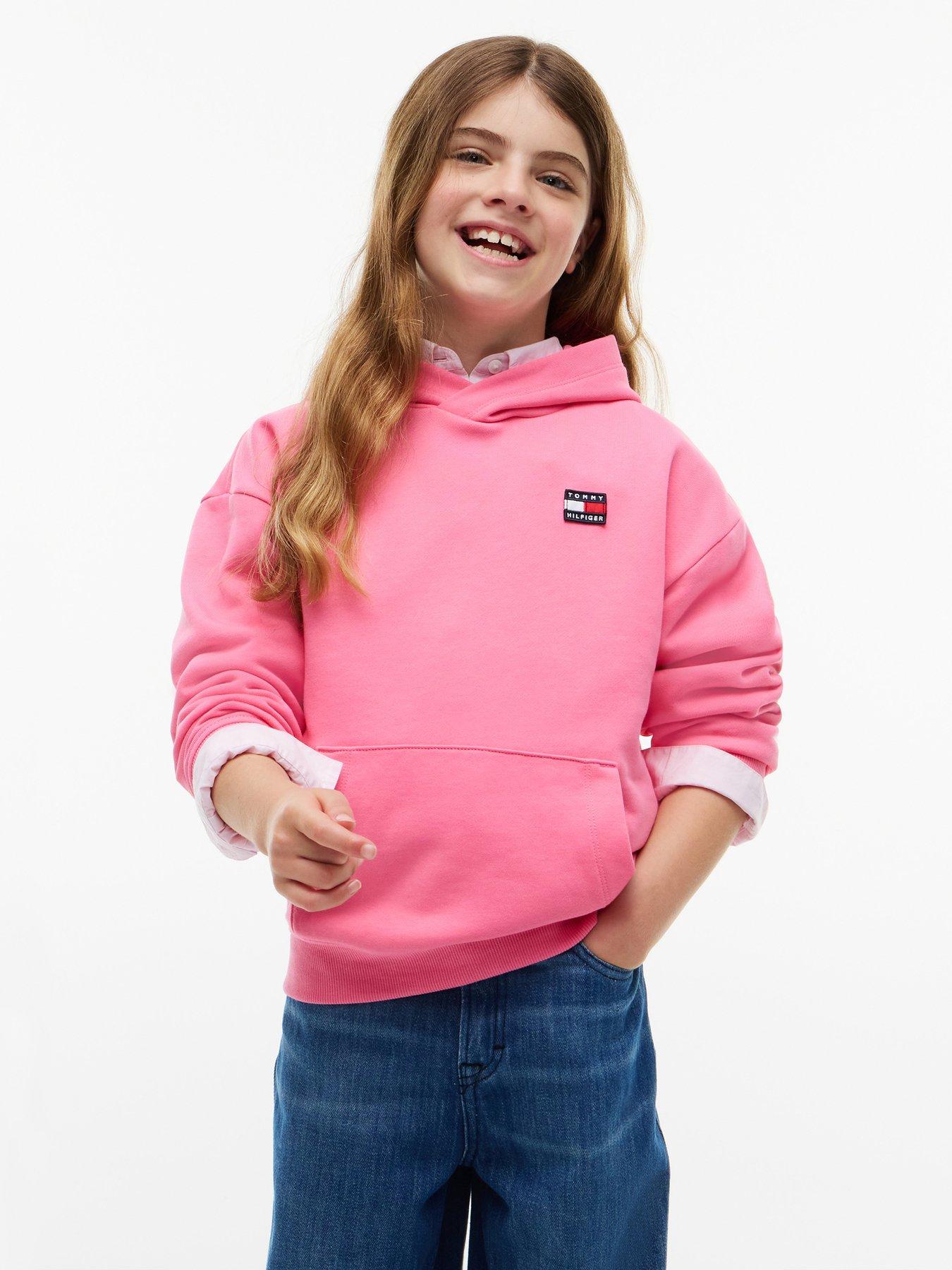 Tommy Hilfiger Girls Flag Heritage Hoodie - Pink