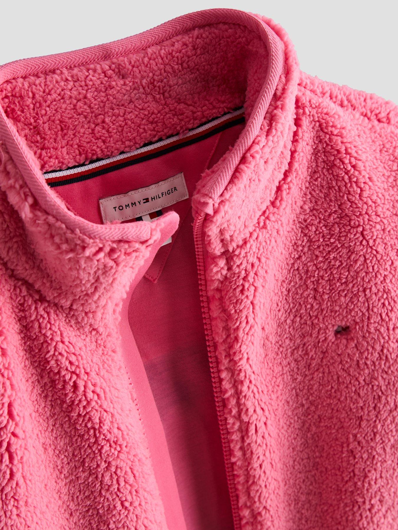 Image 3 of 5 of Tommy Hilfiger Girls Flag Full Zip Sweatshirt - Pink
