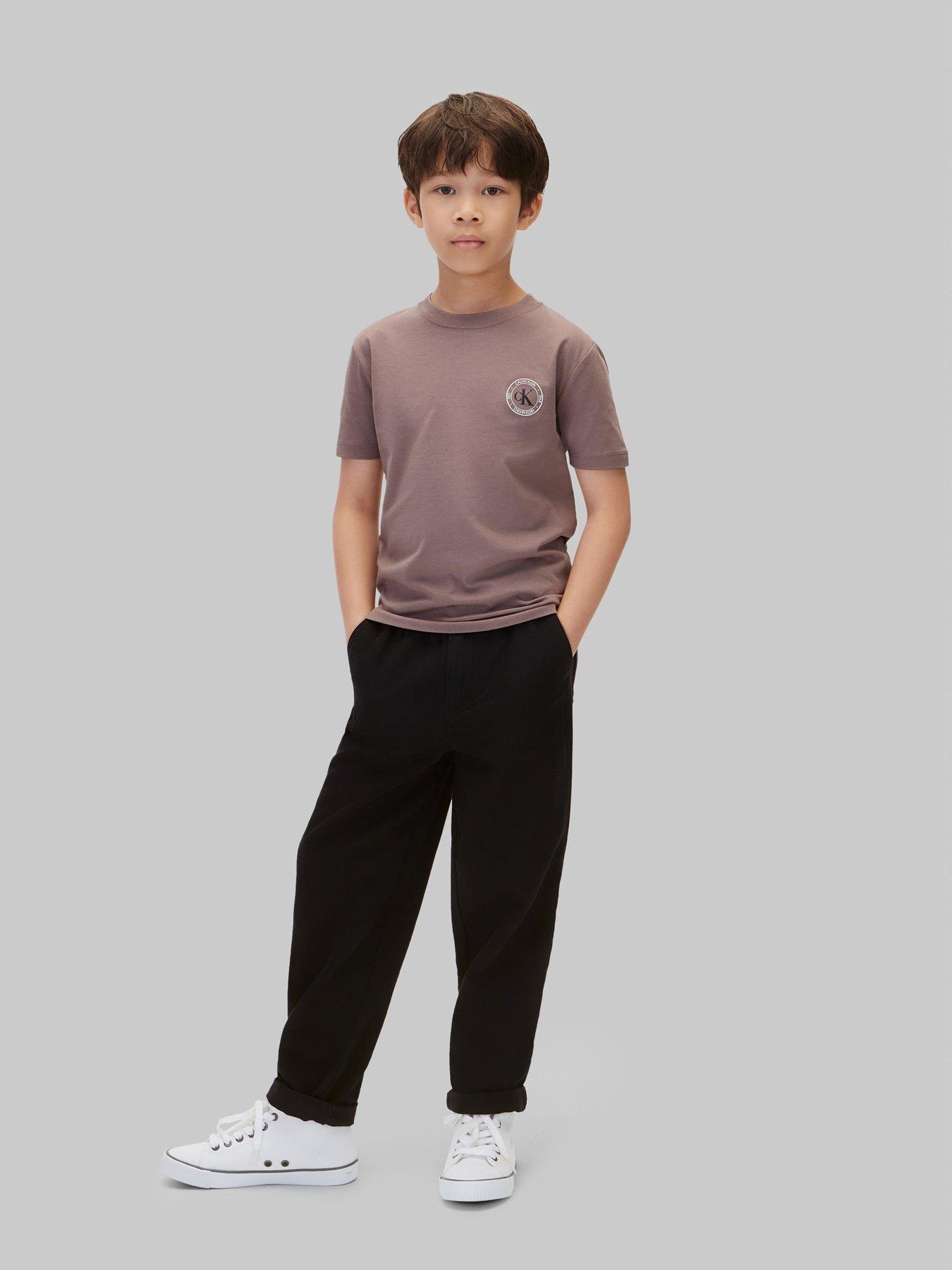 Image 3 of 6 of Calvin Klein Jeans Boys' Small Chest Circle Logo Short Sleeve T Shirt - Grey