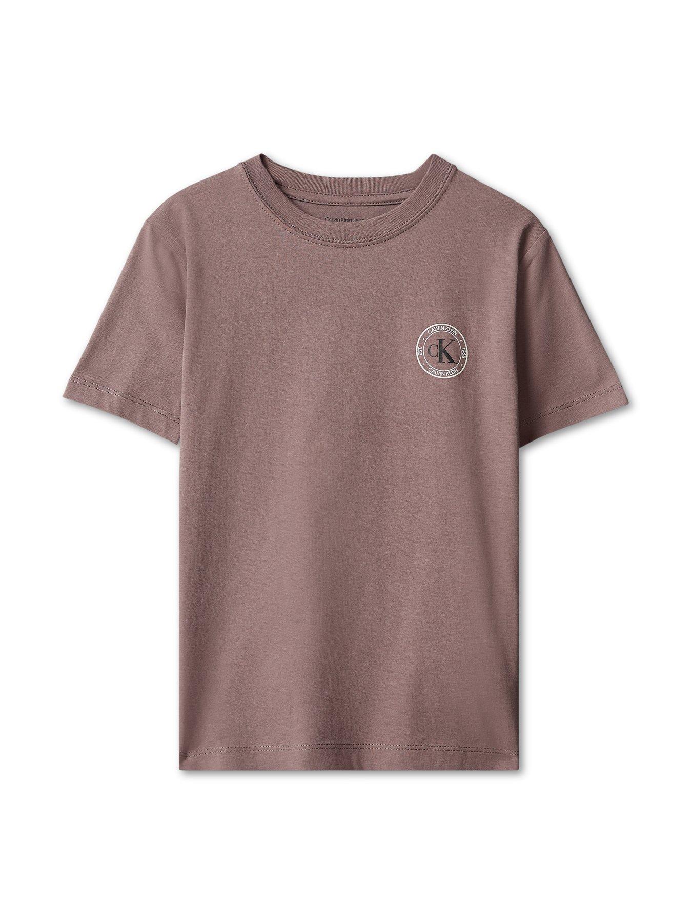 Image 6 of 6 of Calvin Klein Jeans Boys' Small Chest Circle Logo Short Sleeve T Shirt - Grey