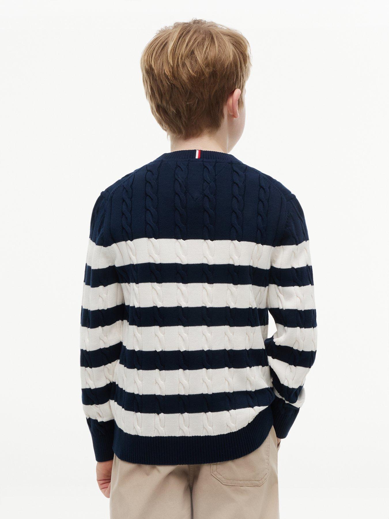 Image 2 of 5 of Tommy Hilfiger Boys Cotton Cable Sweater - Blue