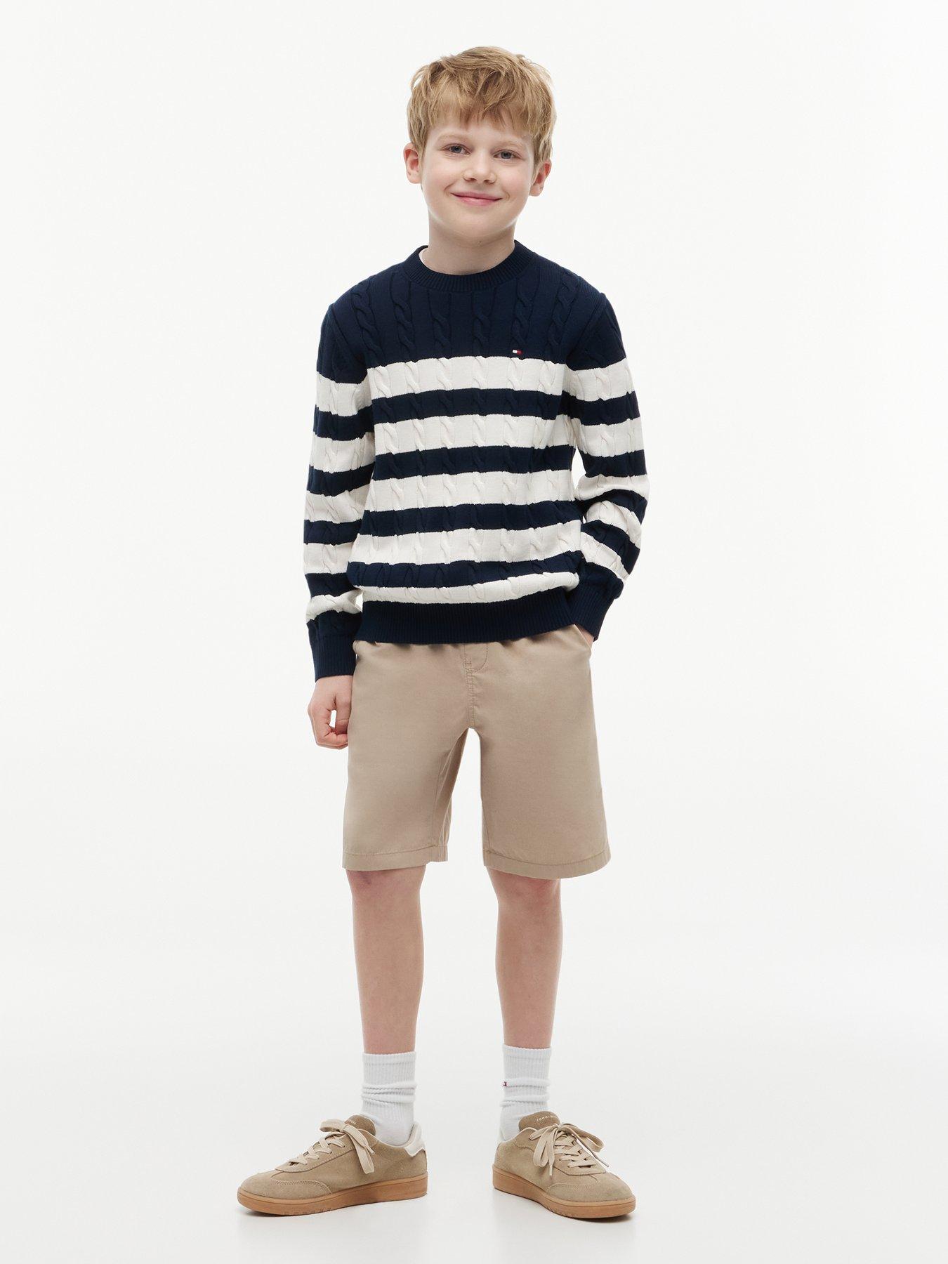 Image 3 of 5 of Tommy Hilfiger Boys Cotton Cable Sweater - Blue