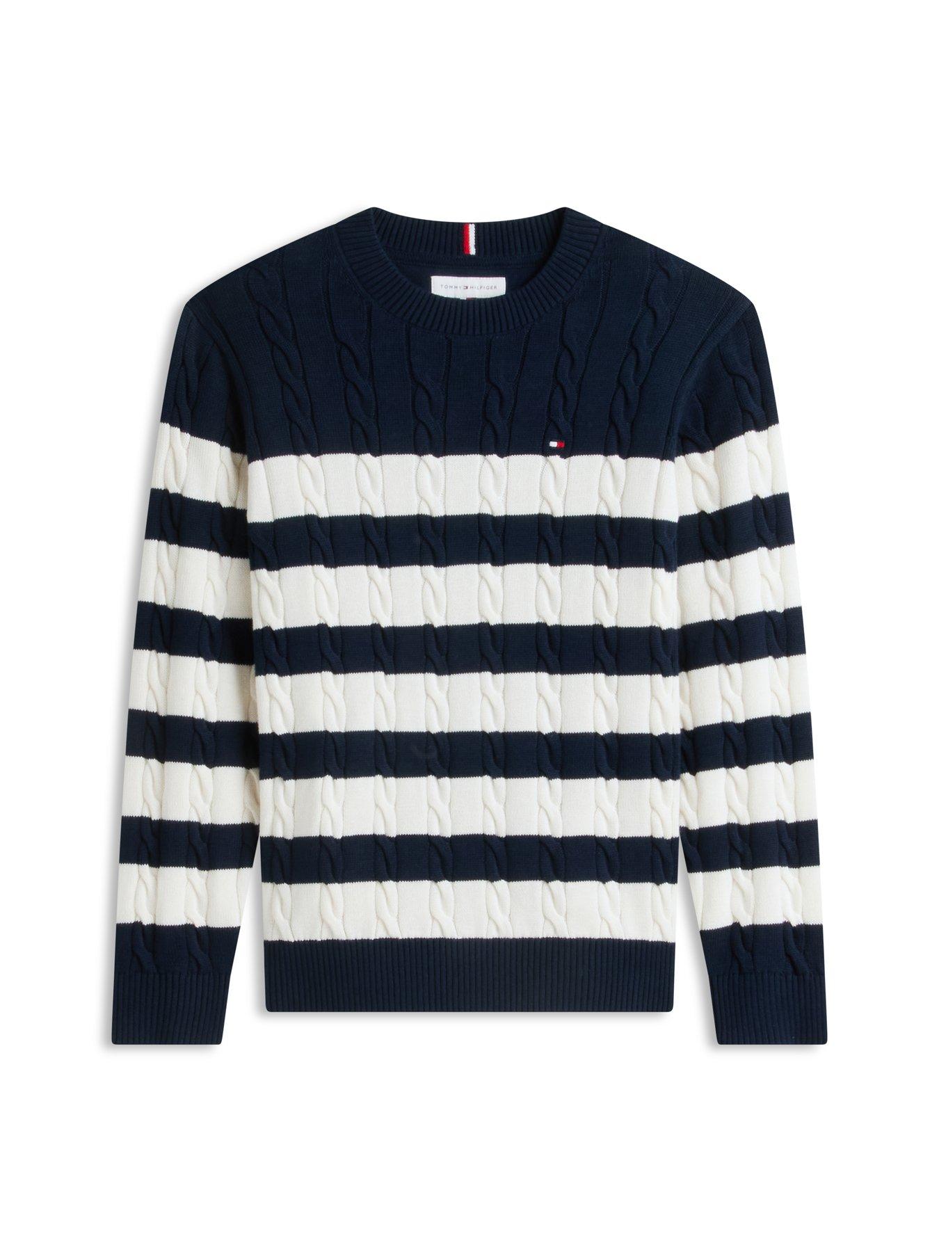 Image 5 of 5 of Tommy Hilfiger Boys Cotton Cable Sweater - Blue