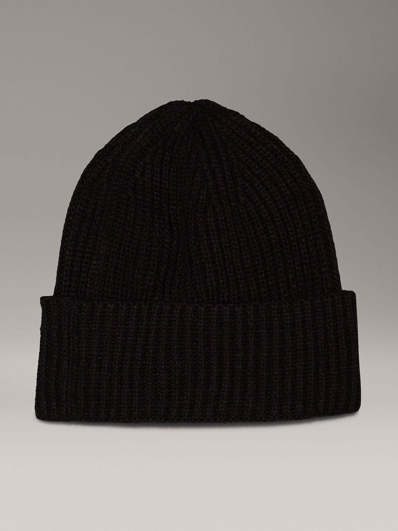 Image 1 of 3 of Calvin Klein Jeans Kids Monogram Rib Beanie - Black