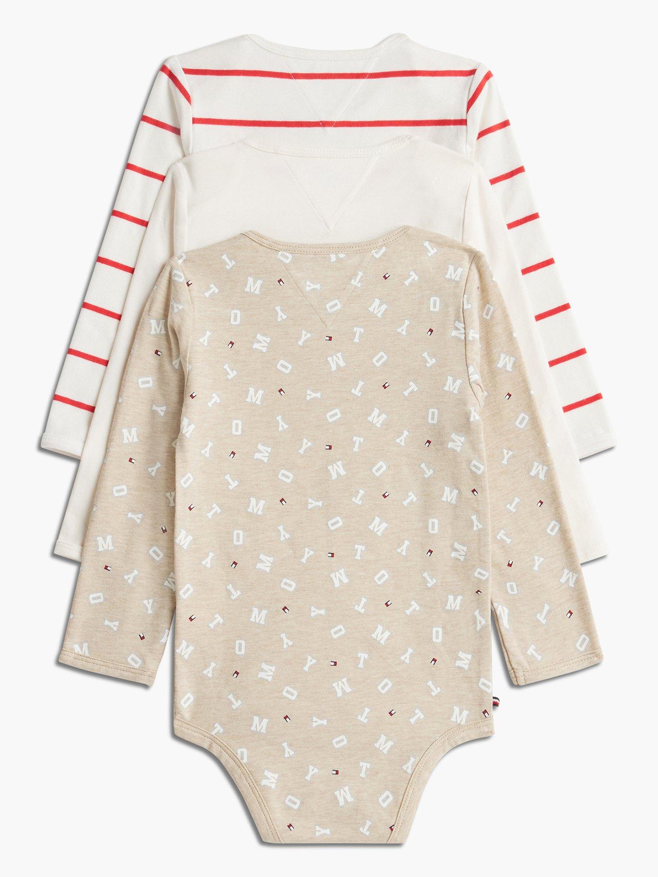 Image 2 of 2 of Tommy Hilfiger Baby 3 Pack Essential Long Sleeve Bodysuits - Multi