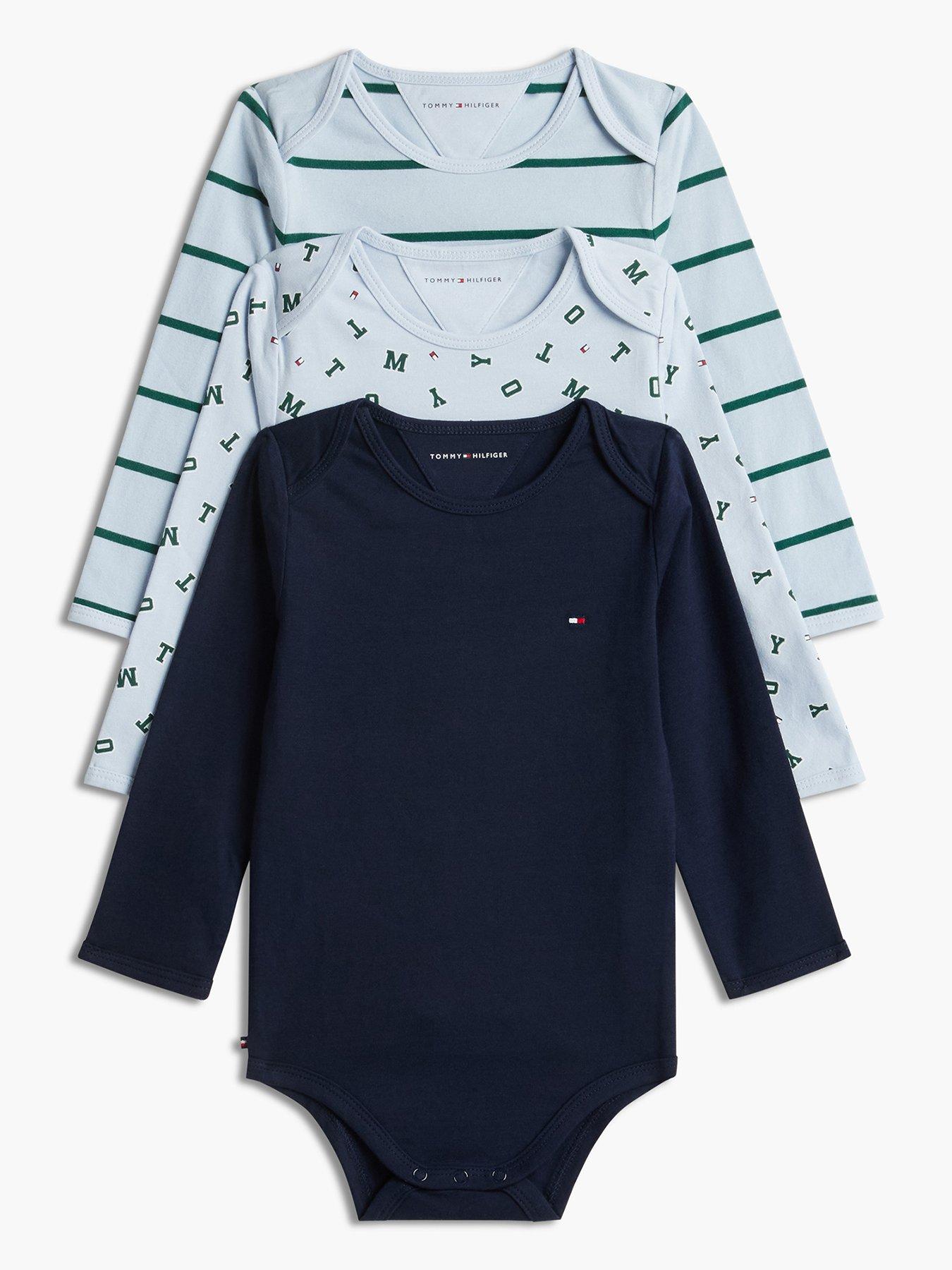 Tommy Hilfiger Baby Boys 3 Pack Combi Long Sleeve Bodysuit - Multi