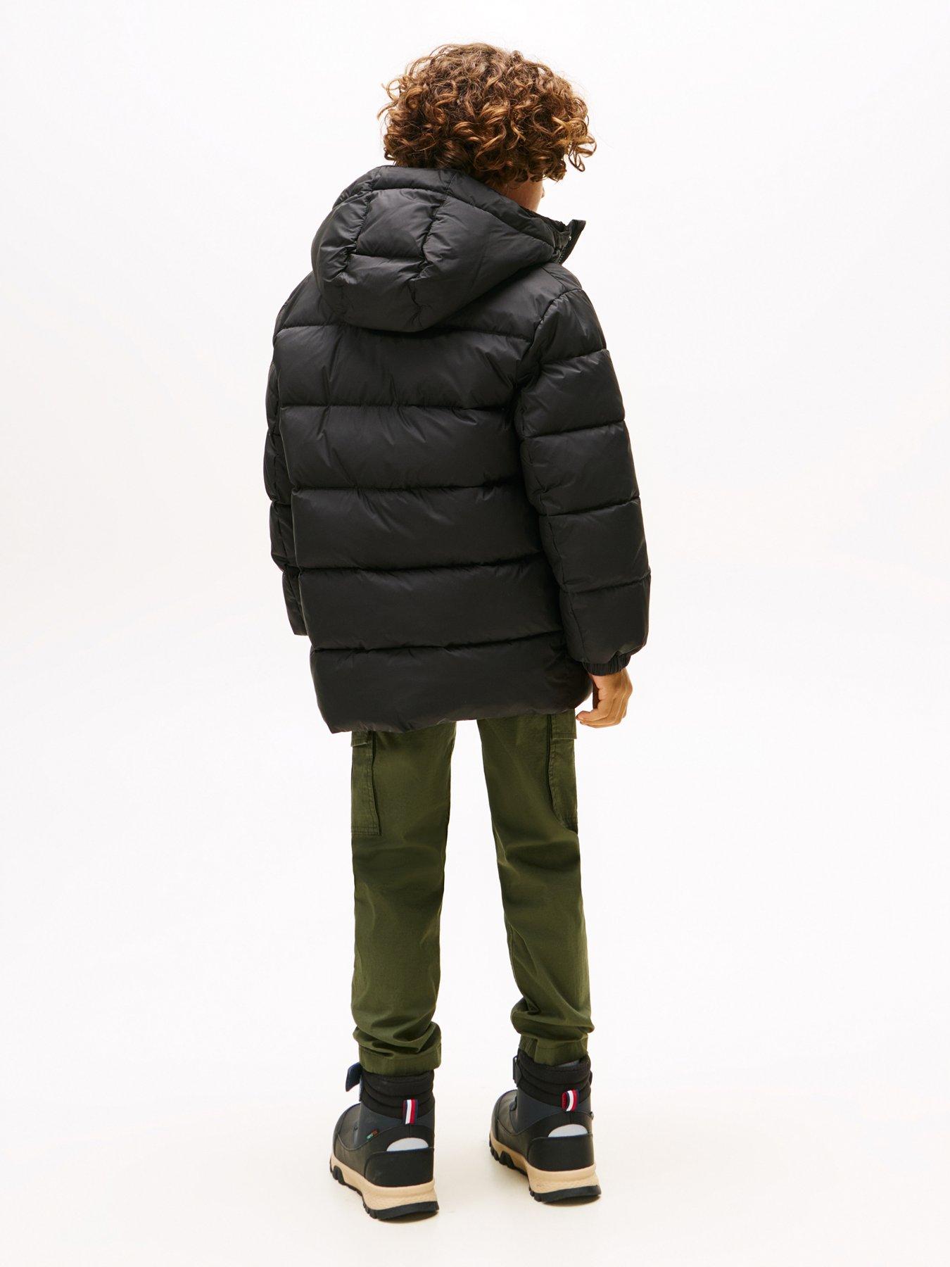 Image 2 of 5 of Tommy Hilfiger Boys Essential Padded Hooded Zip-Through Parka - Black