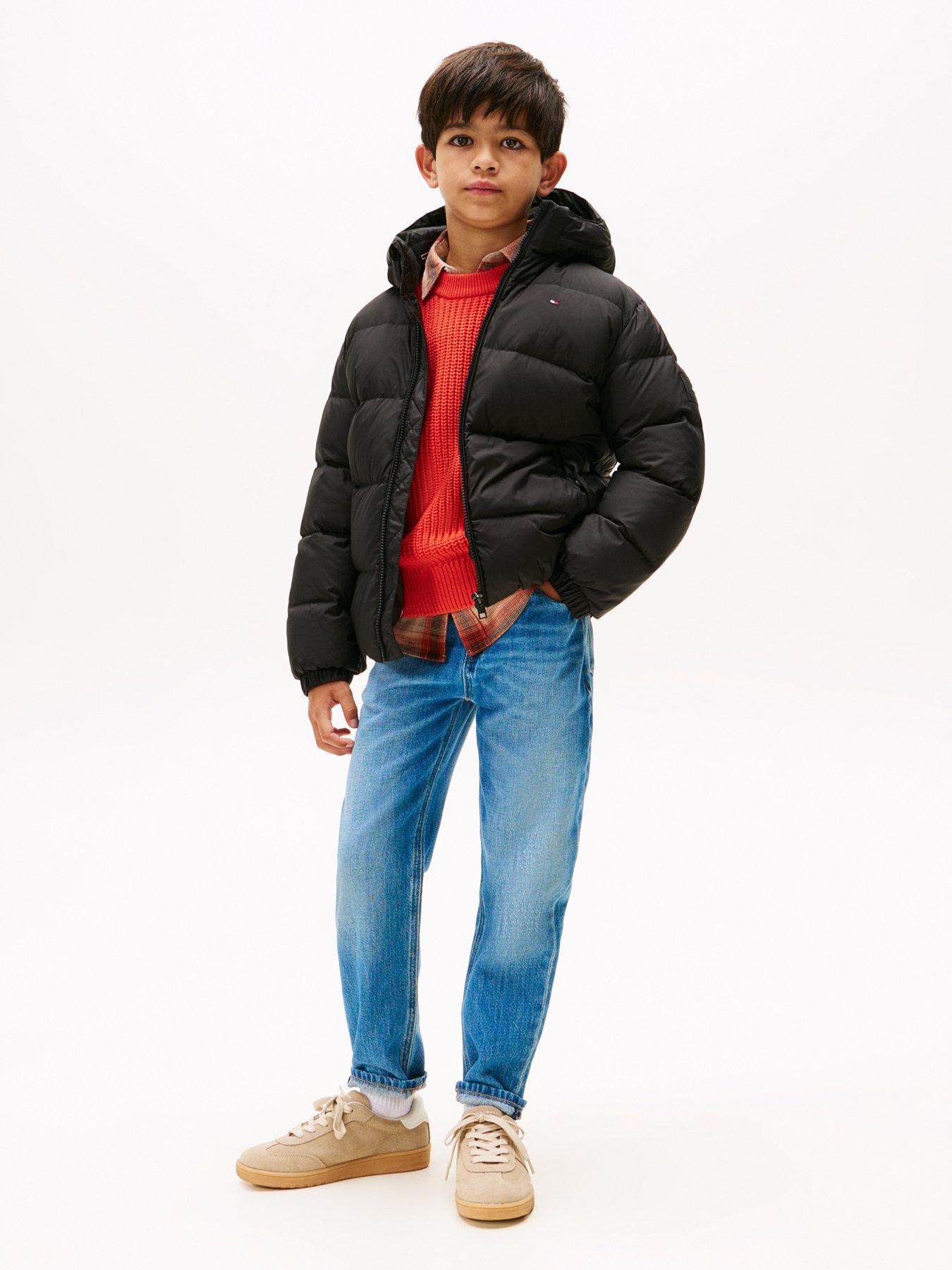Image 3 of 5 of Tommy Hilfiger Boys Essential Down Hooded Puffer Zip Through Jacket - Black