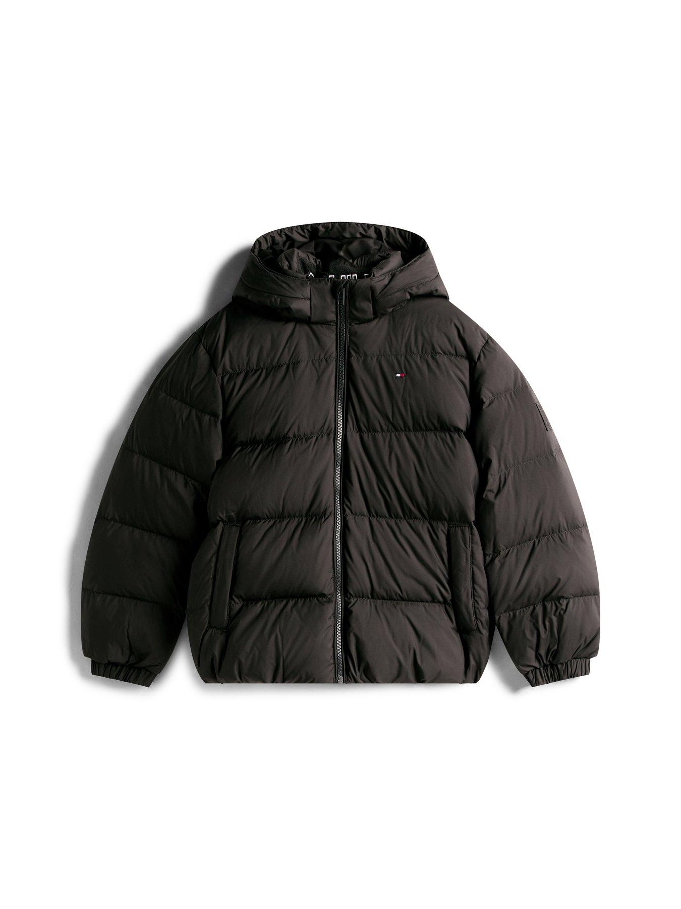 Image 5 of 5 of Tommy Hilfiger Boys Essential Down Hooded Puffer Zip Through Jacket - Black