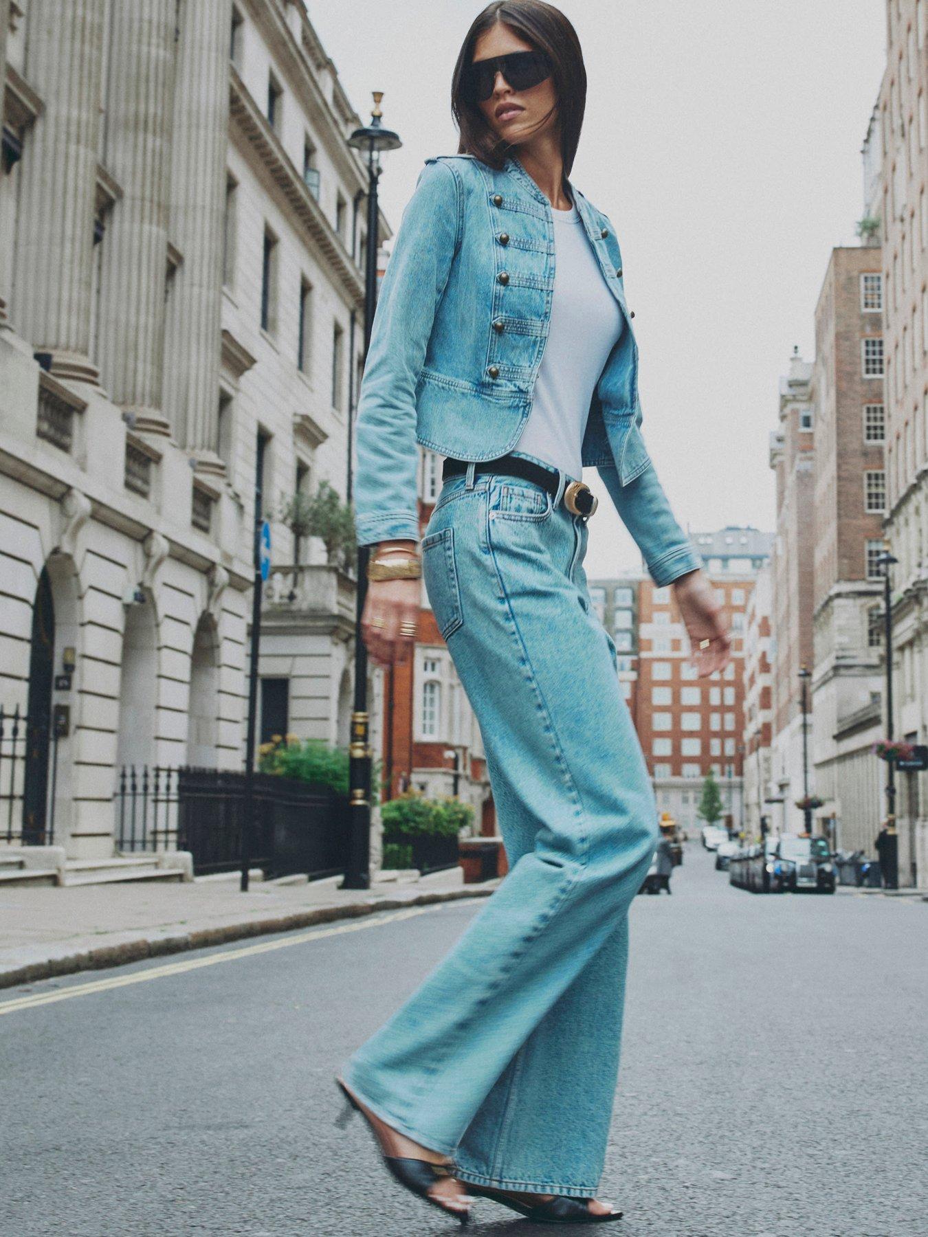 River Island Ri X Olivia Attwood Kylie Relaxed Straight - Blue