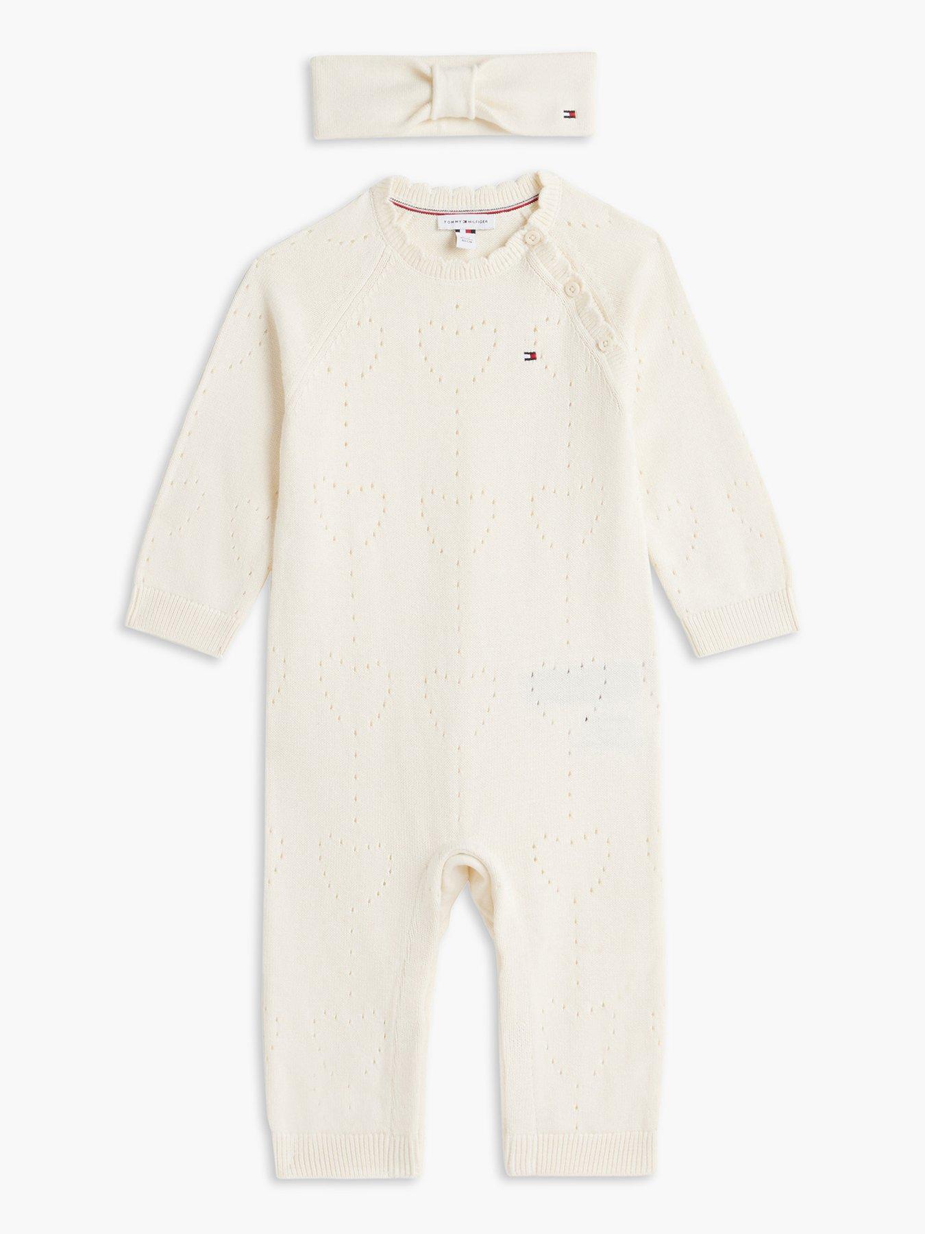 Tommy Hilfiger Baby Knitted Heart Coverall - Ivory