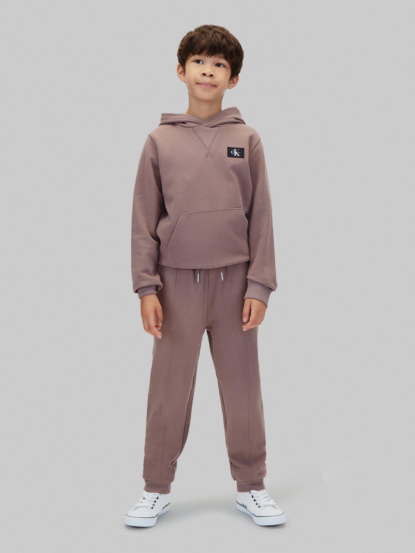 Calvin Klein Jeans Boys Monologo Badge Sweatpant - Grey