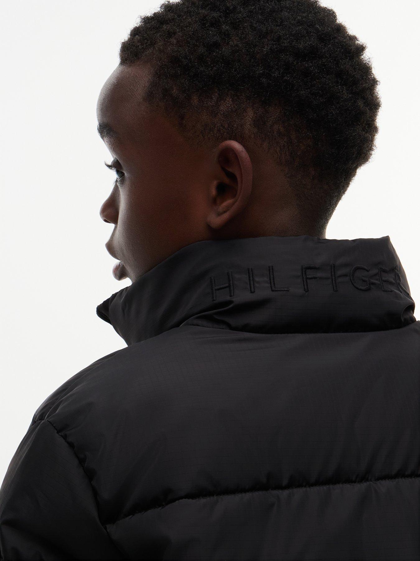 Image 5 of 6 of Tommy Hilfiger Boys Padded High Collar Zip Through Jacket - Black